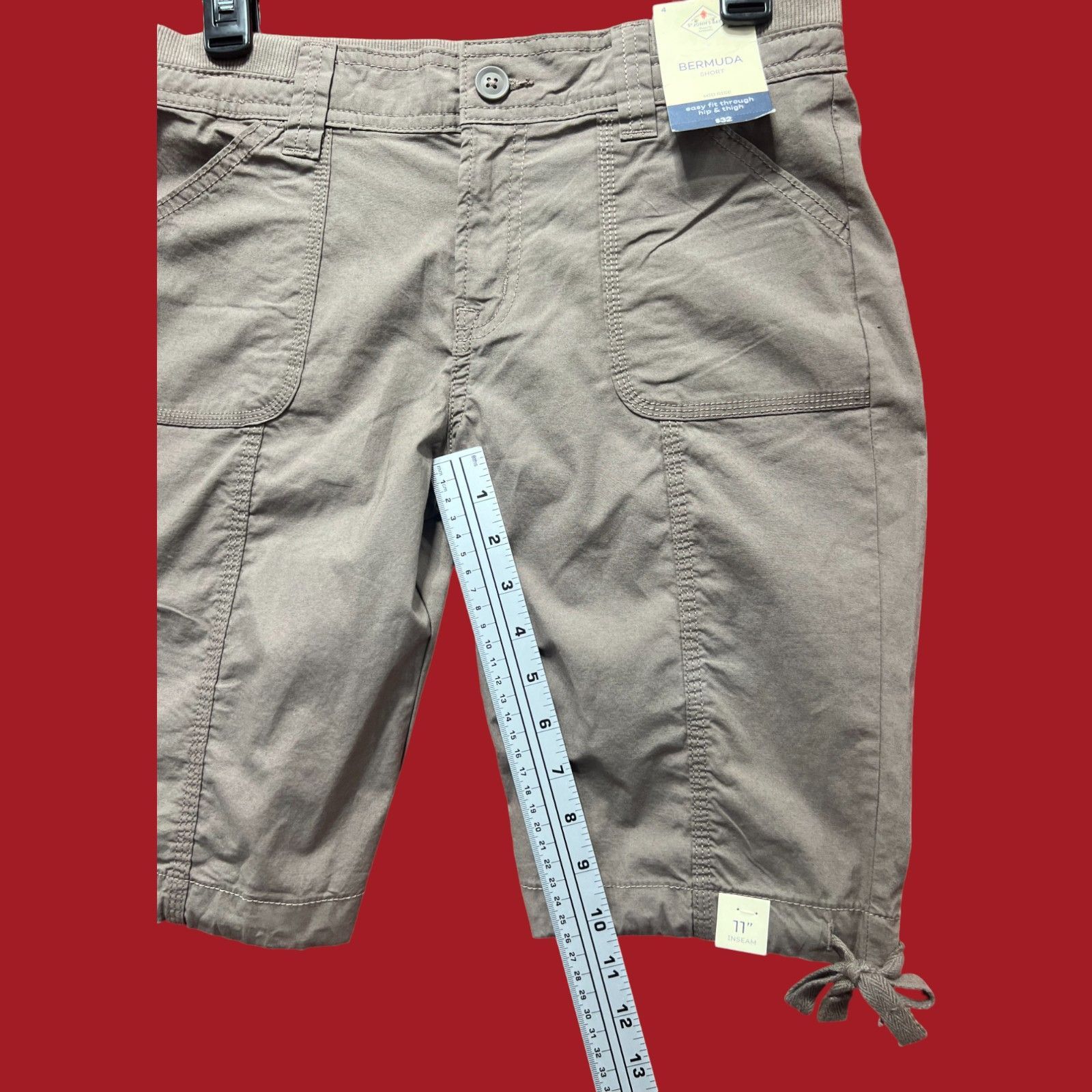 Other St John's Bay - Women's Mid-Rise Cargo Bermuda Short - Brown Size 27" / US 4 / IT 40 - 8 Thumbnail