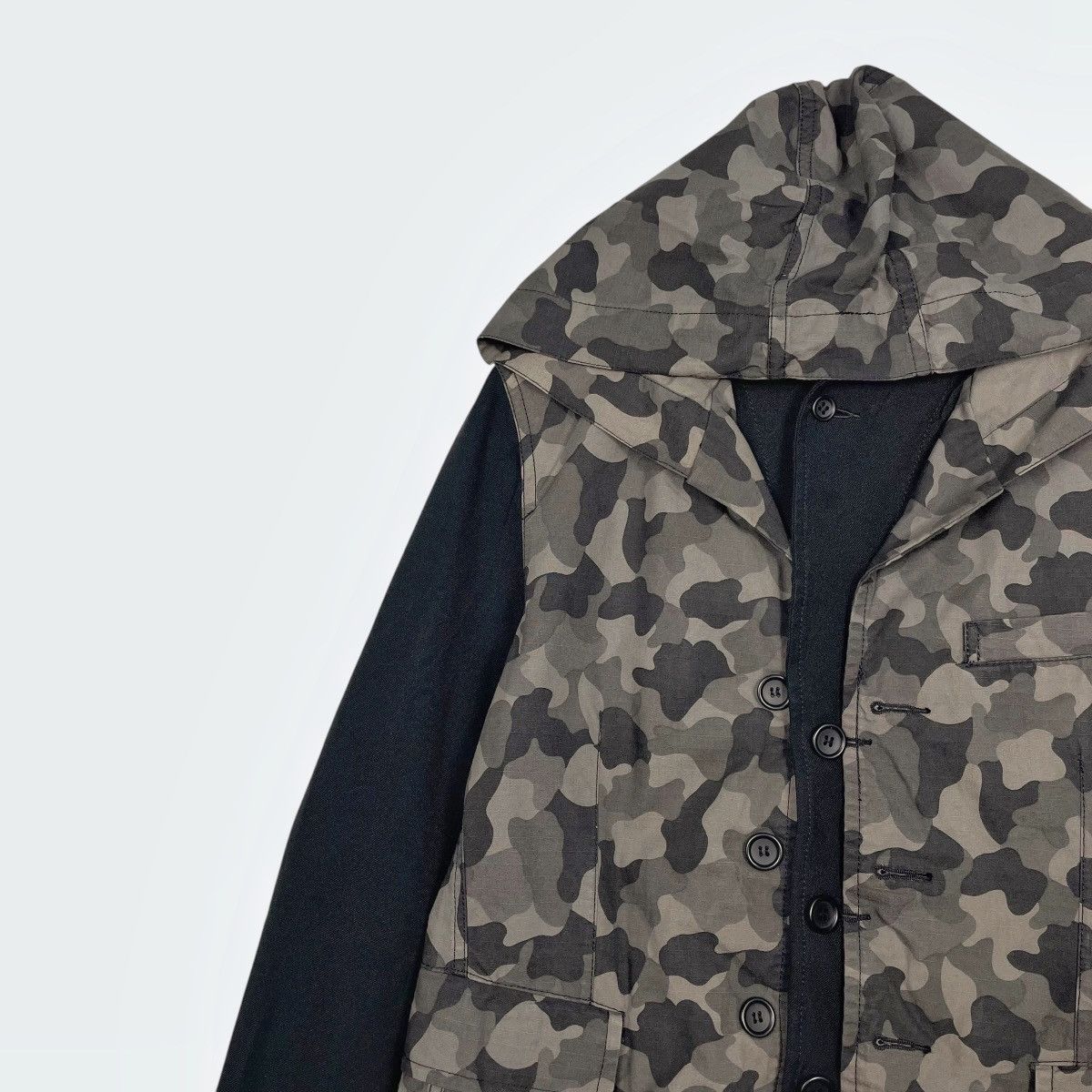 Comme des Garcons Black Comme Des Garcons Camo Double Layer Hooded Jacket Size US M / EU 48-50 / 2 - 6 Thumbnail