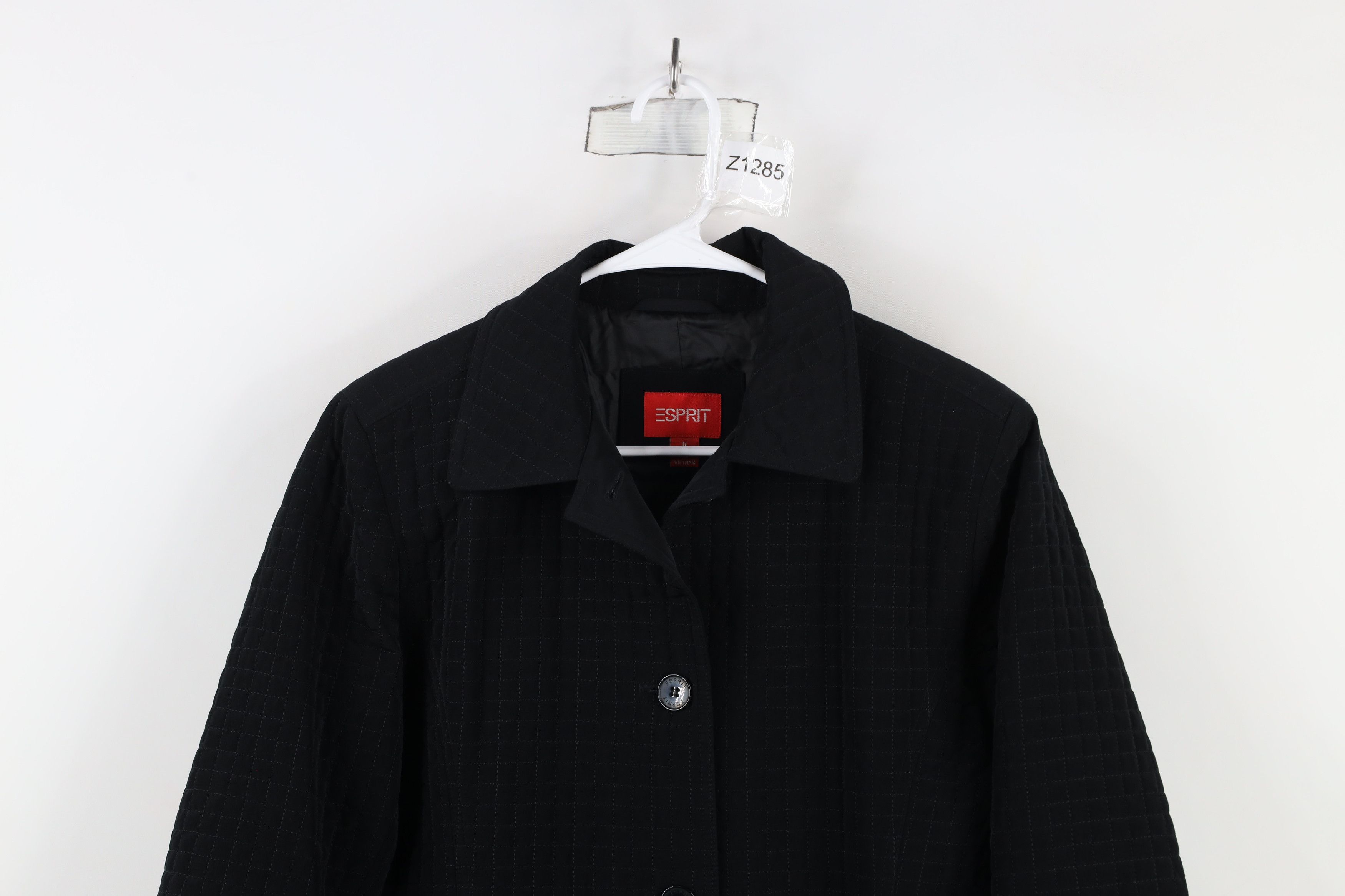 Esprit × Vintage Vintage 90s Y2K Esprit Babydoll Quilted Jacket Coat Black Size M / US 6-8 / IT 42-44 - 2 Thumbnail