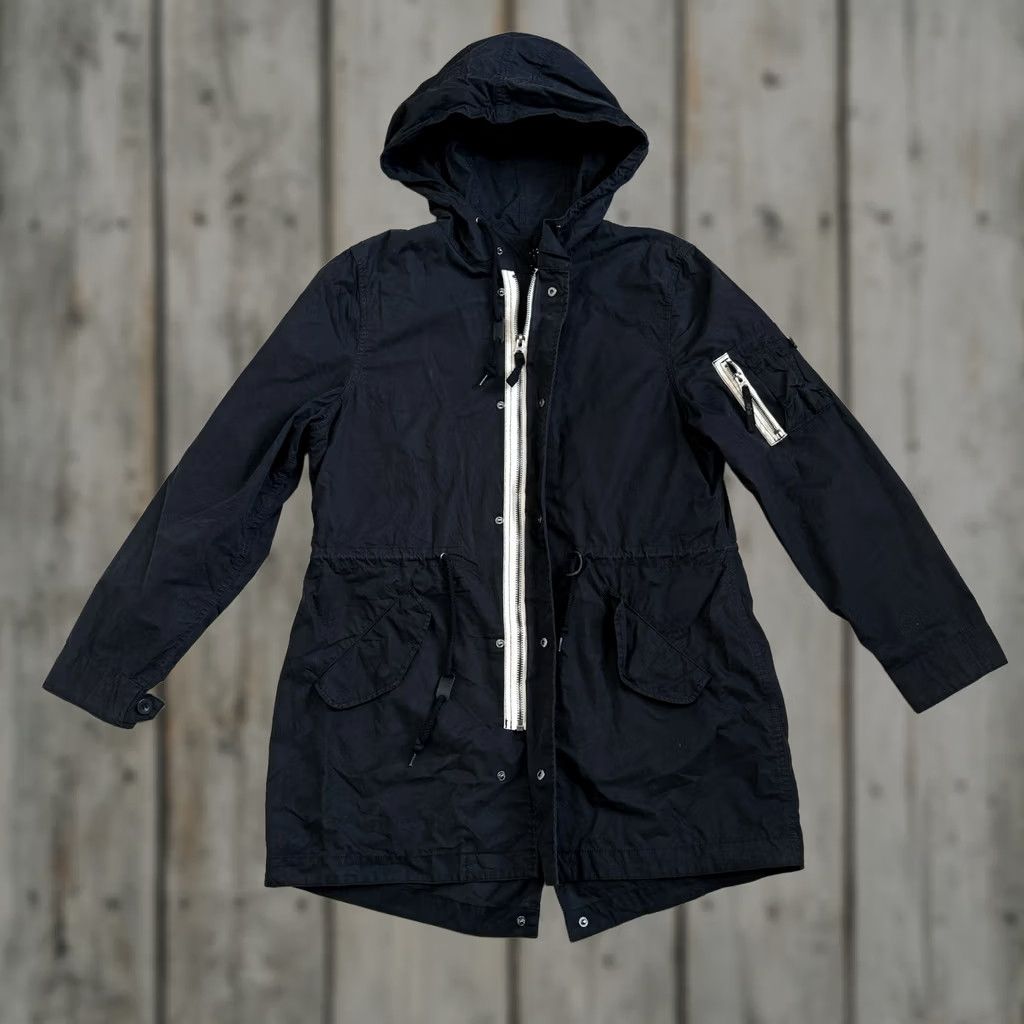 Vintage VINTAGE Alpha Industries Inc Diplomat Fishtail Parka Hooded Zip Women L Black Camo Parka Womens刘 Size L / US 10 / IT 46 - 1 Thumbnail