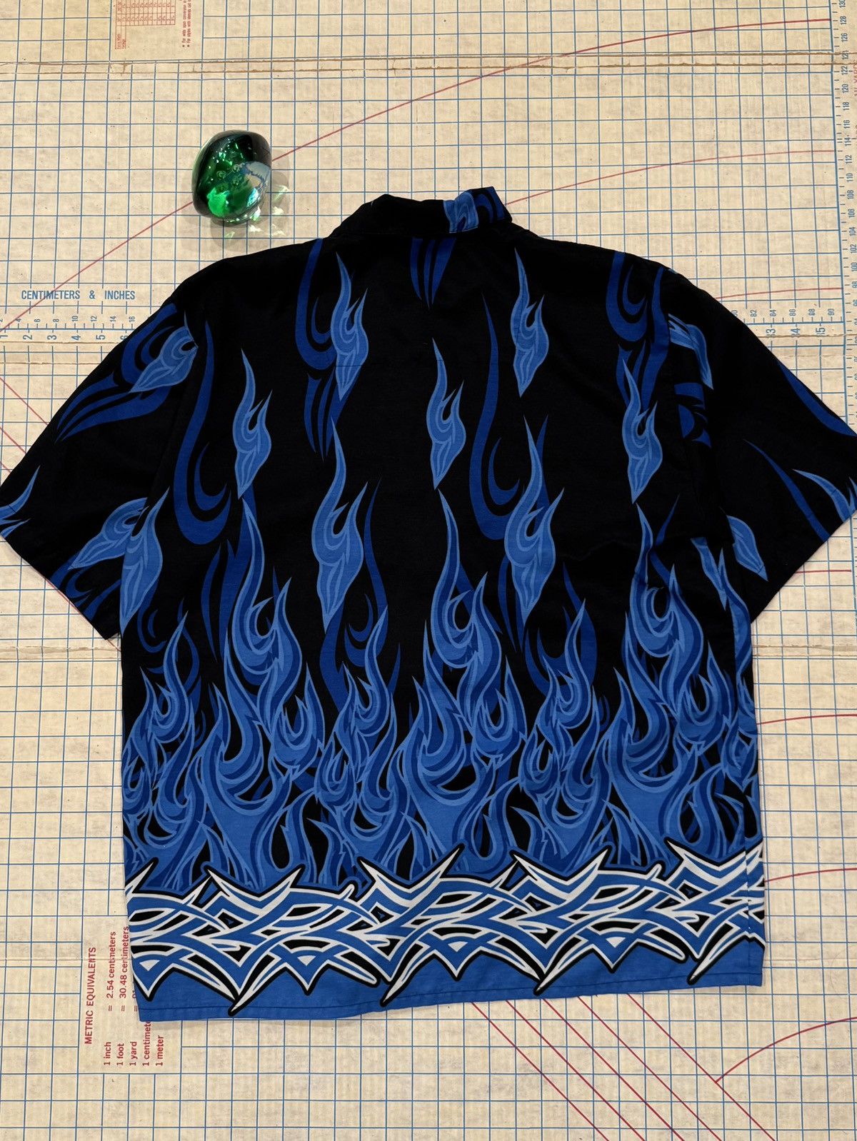 Vintage Vintage 725 Originals Blue Flame Short Sleeve Button Up Larg Size US L / EU 52-54 / 3 - 6 Thumbnail