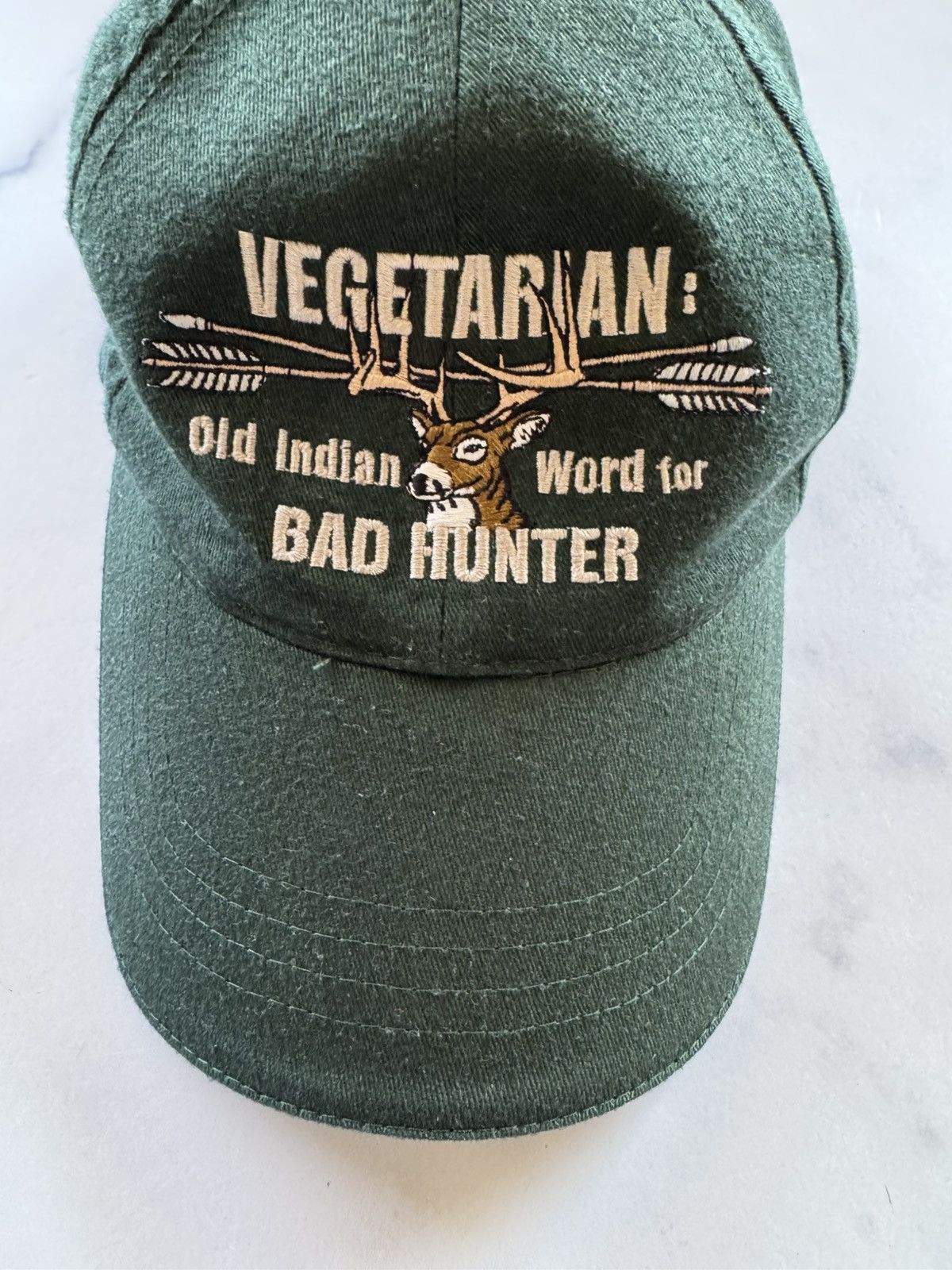 Vintage Vegetarian bad hunter funny comedy dad hat Size ONE SIZE - 1 Thumbnail