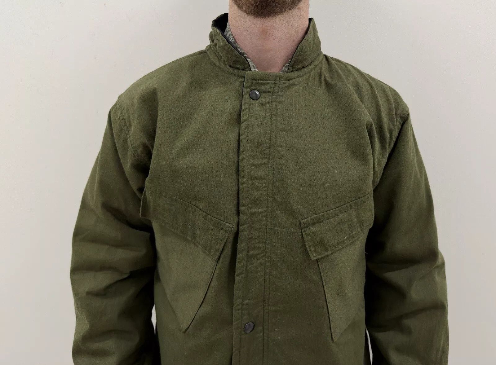 Vintage VINTAGE ARMY 1960s MILITARY MILITARIA JACKET SERVAL ZIP RARE Size US M / EU 48-50 / 2 - 3 Thumbnail