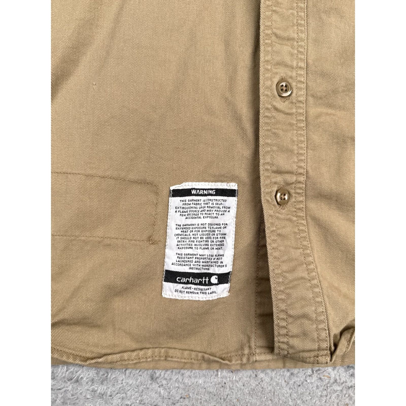 Carhartt Carhartt Shirt Men Large Beige Long Sleeve Button-Up Cotton Blend Fire Resistant Size US L / EU 52-54 / 3 - 7 Thumbnail