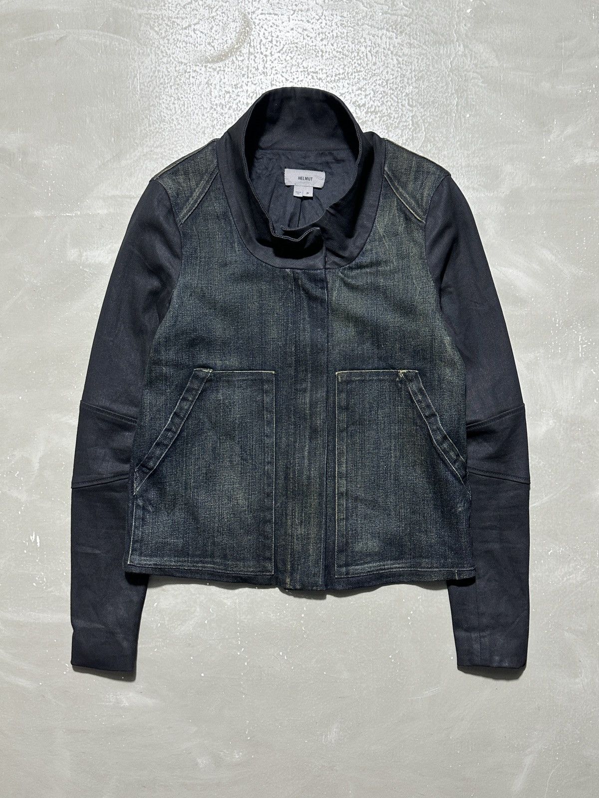 Helmut Lang Helmut Lang Dark Wash Funnel Neck Denim Jacket Size M / US 6-8 / IT 42-44 - 1 Thumbnail