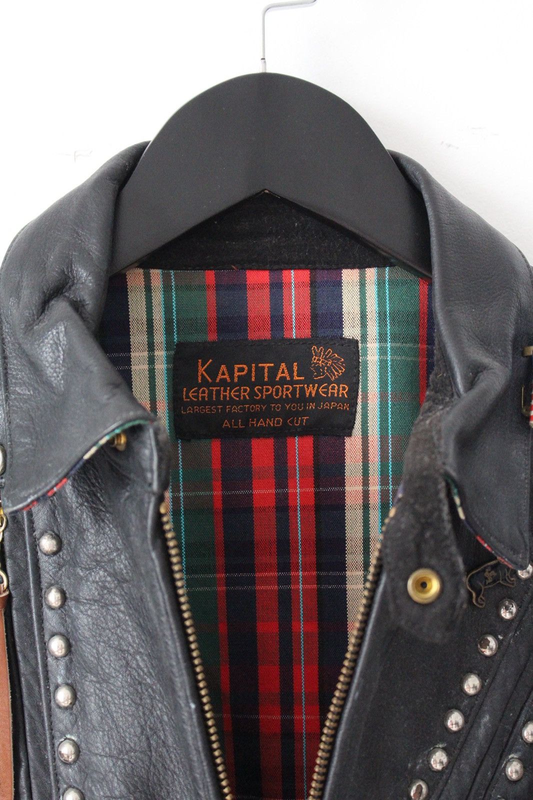 Kapital SS2018 KAPITAL KOUNTRY CHECK NAVAJO LEATHER & STUDDED JACKET Size US L / EU 52-54 / 3 - 9 Thumbnail