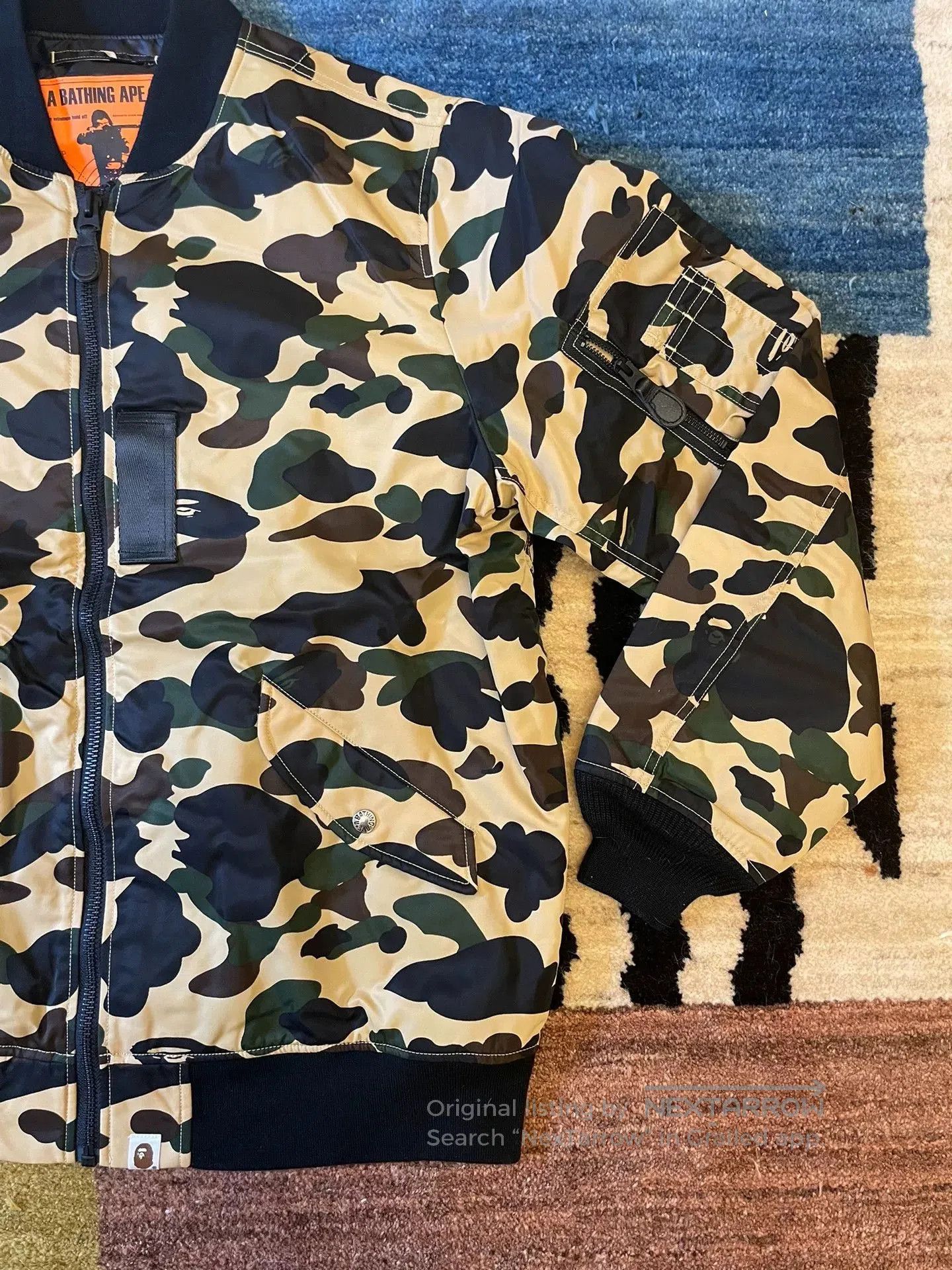 Bape Bape Yellow Camo Flight Jacket. Size US XXL / EU 58 / 5 - 3 Thumbnail