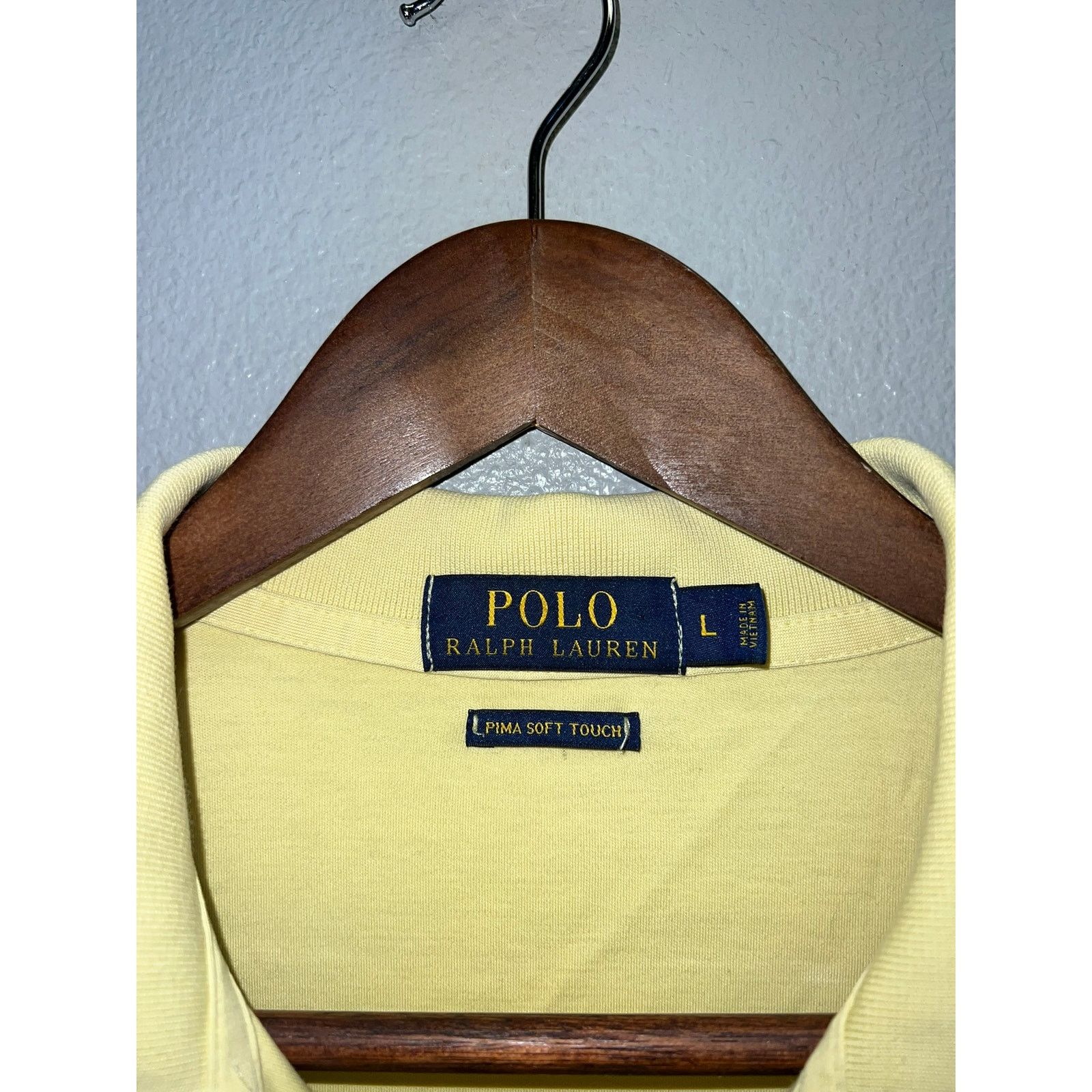Vintage Polo Ralph Lauren Yellow Polo Shirt Short Sleeve Pony Large Size US L / EU 52-54 / 3 - 4 Thumbnail