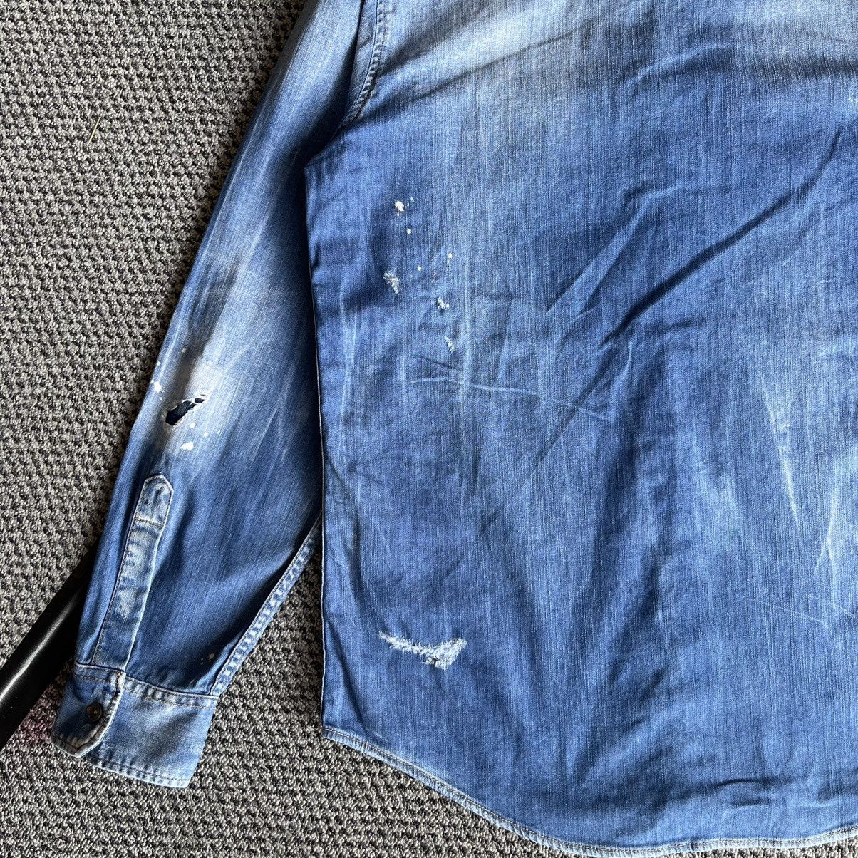 Dsquared2 Dsquared2 Distressed Effect Denim Shirt Size US L / EU 52-54 / 3 - 17 Thumbnail