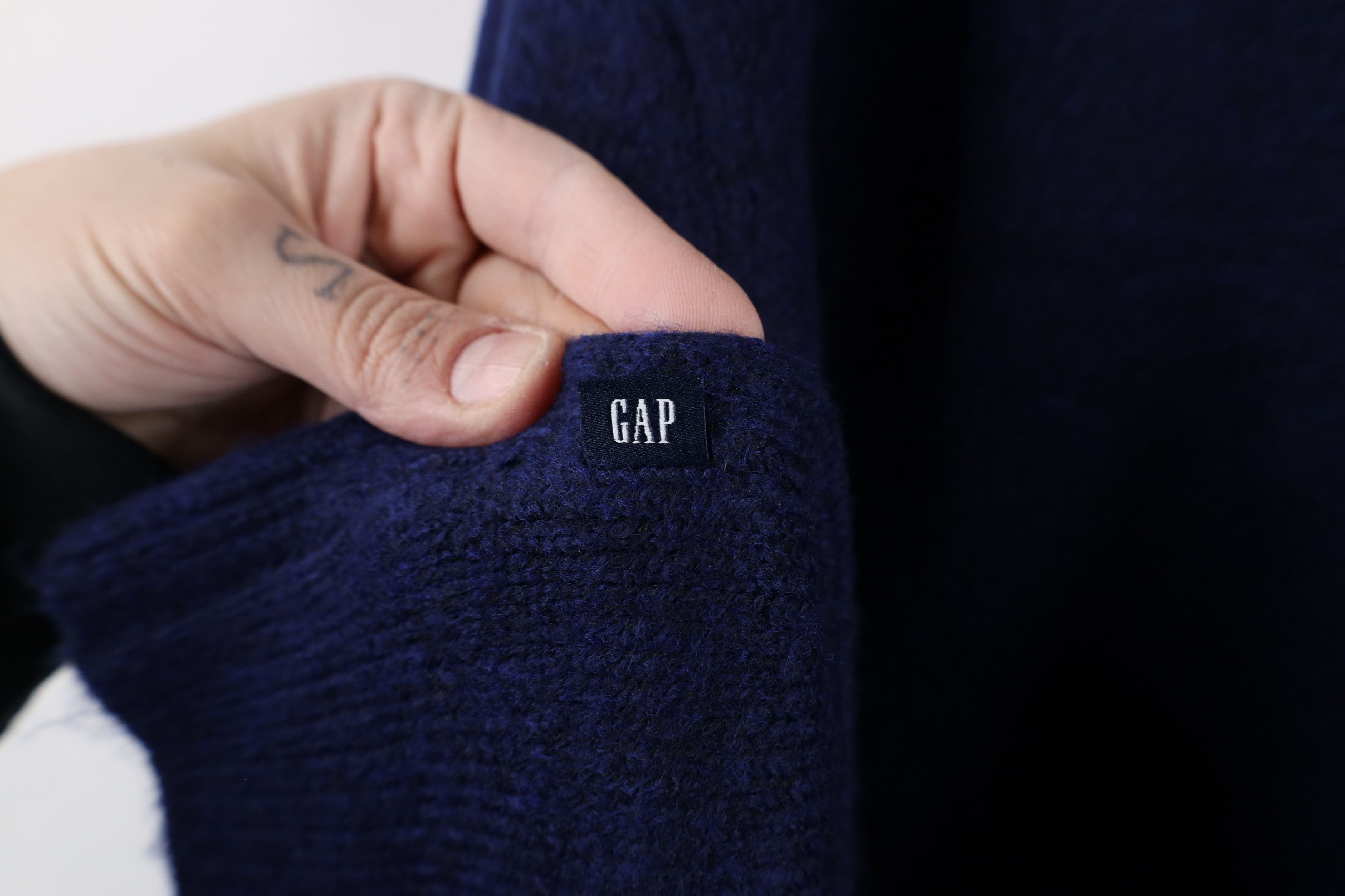 Gap × Vintage New Gap Stretch Ribbed Knit Crewneck Sweater Heather Blue Size US XXL / EU 58 / 5 - 9 Thumbnail