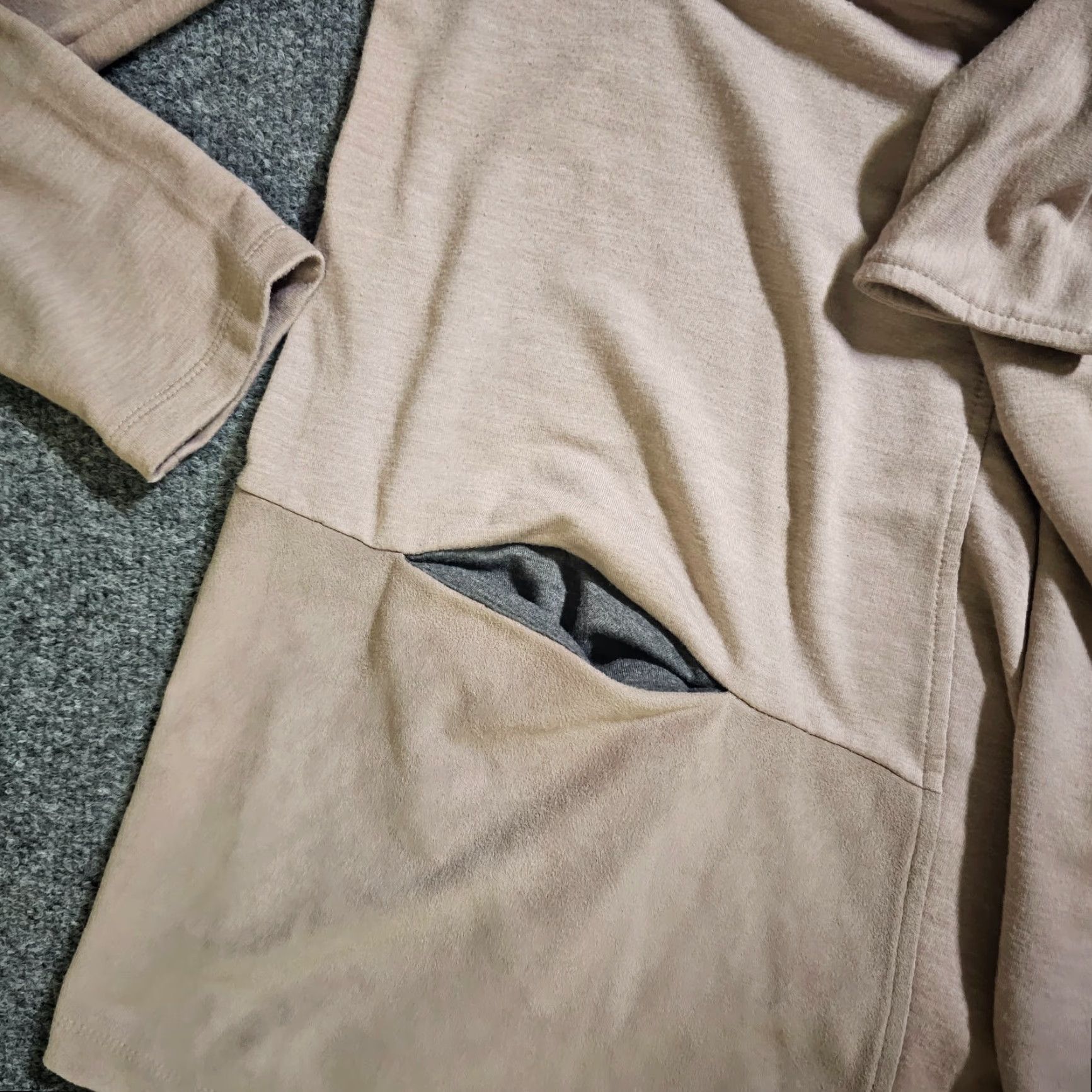 Vintage LOGO By Lori Goldstein Cardigan Womens Medium Beige Tan Open Long Sleeve Pockets Size M / US 6-8 / IT 42-44 - 4 Thumbnail