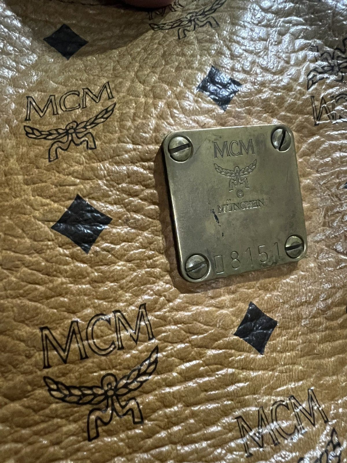 MCM MCM Monogram Visetos Cognac Brown Clutch Pouch Bag Size ONE SIZE - 9 Thumbnail