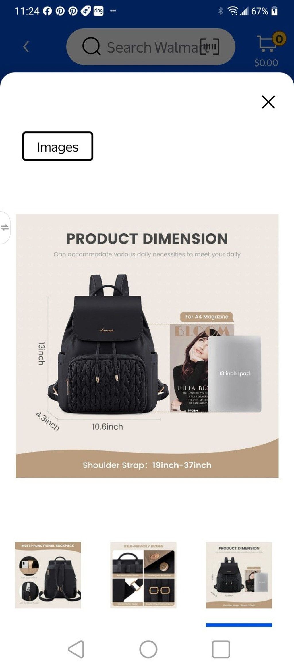 Love Moschino Lovevook Mini Backpack NWT Size ONE SIZE - 5 Thumbnail