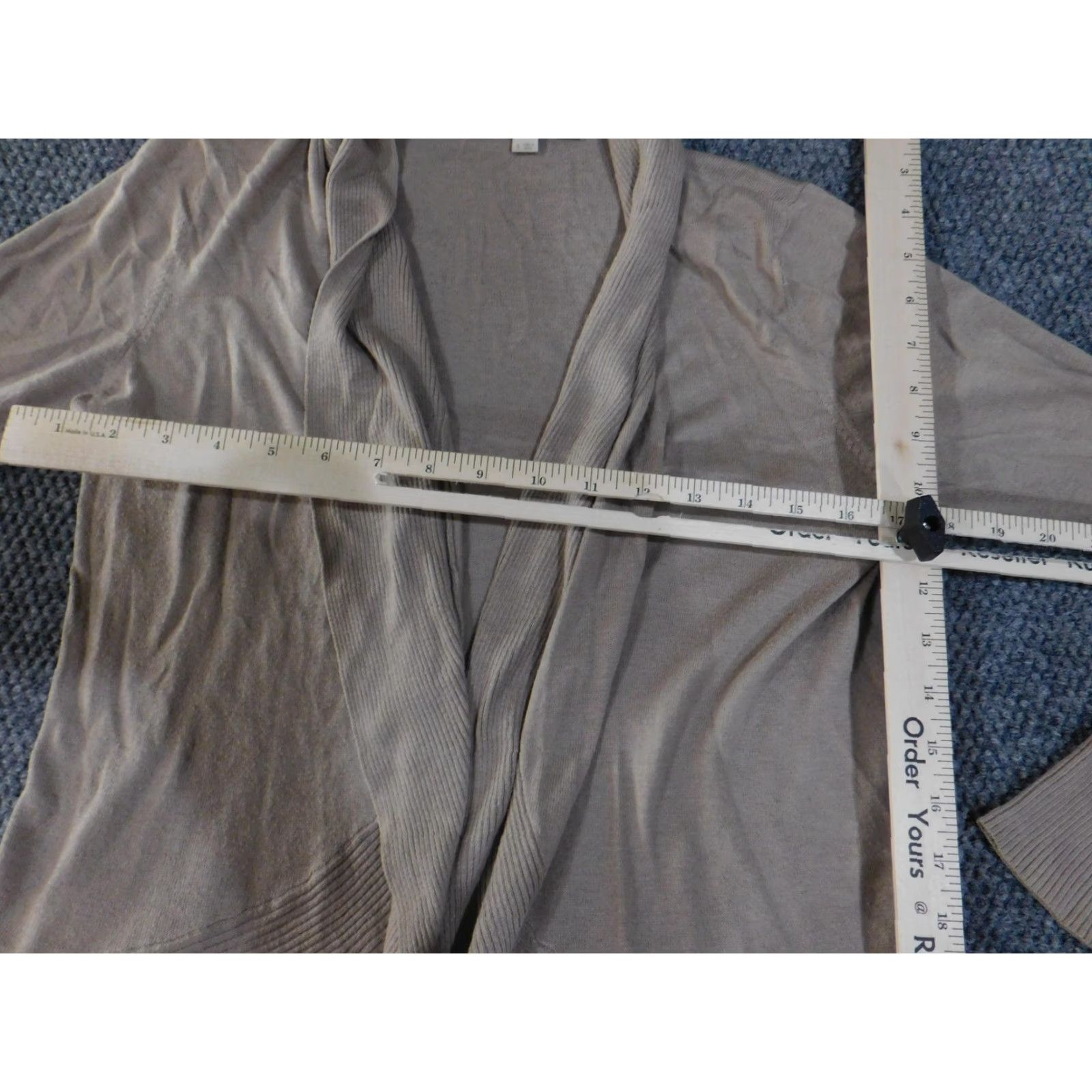 Loft Ann Taylor LOFT Cardigan Sweater Womens Small Taupe Open Front Draped Shawl Size S / US 4 / IT 40 - 7 Thumbnail