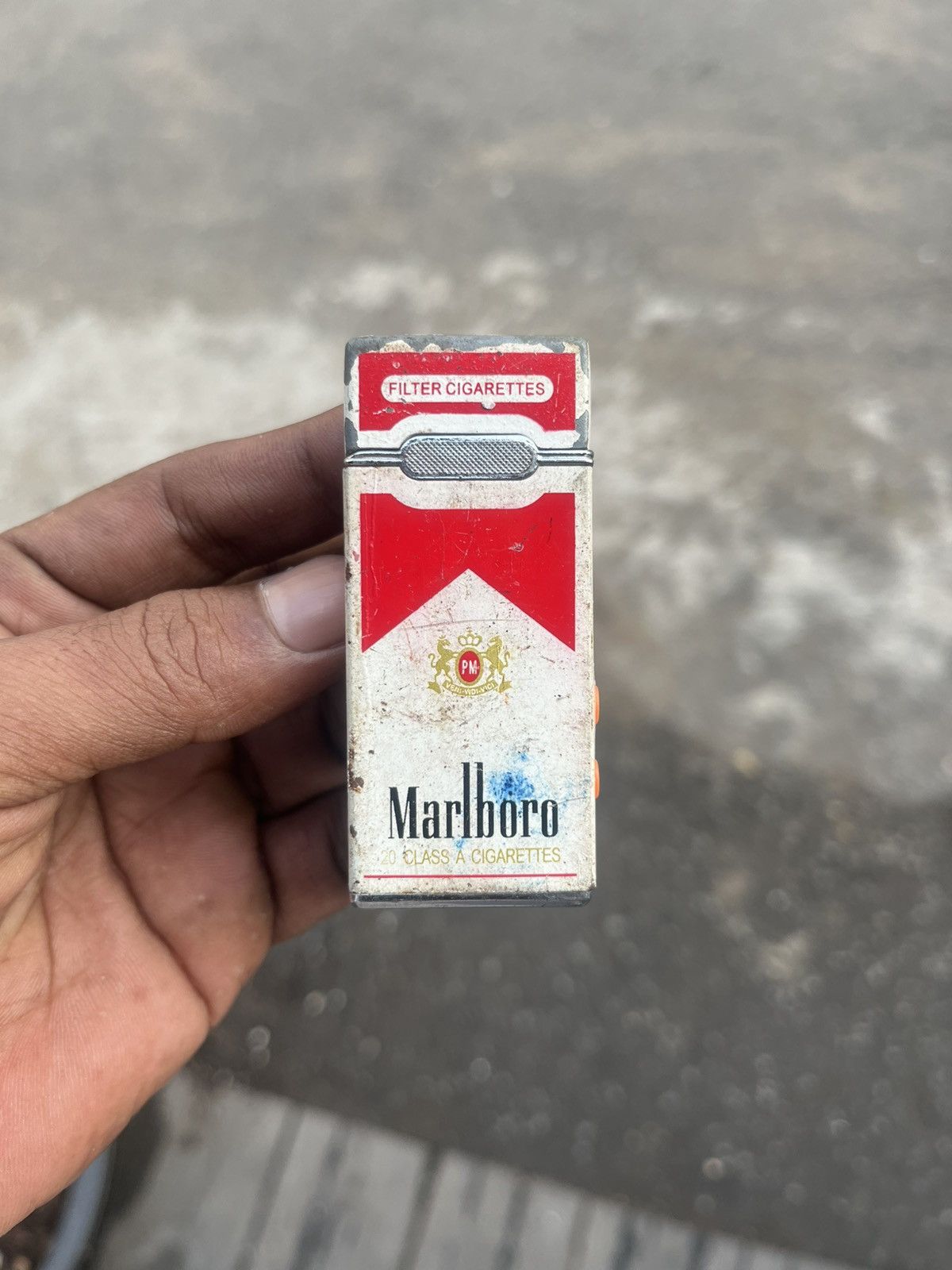 Vintage Marlboro Cigarettes Advertising Tower Flip Arm BBC Cigarette Lighter | #428815585