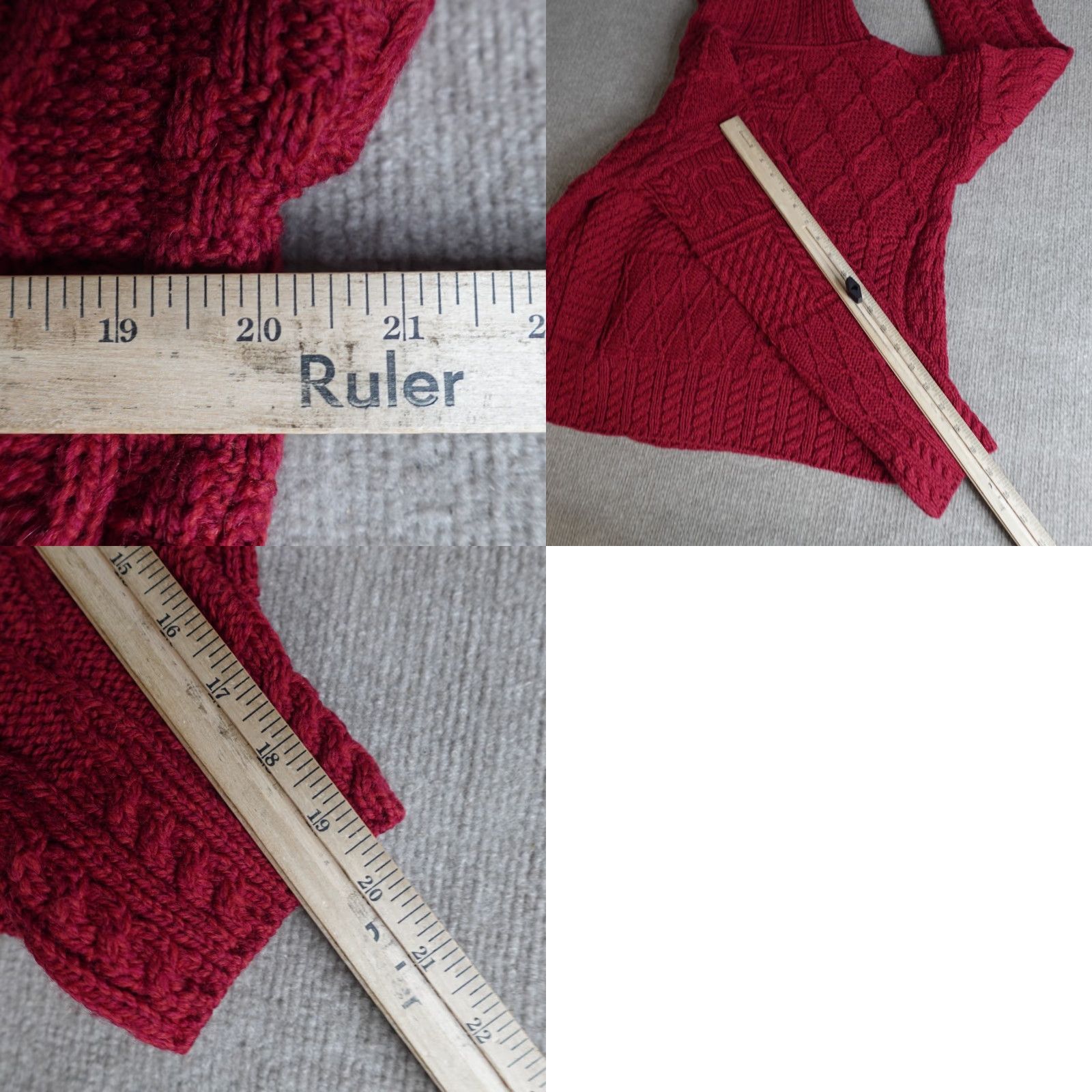 Vintage VINTAGE Carraig Donn Cardigan Sweater Womens Medium Red Wool Cable-Knit Fisherman Size M / US 6-8 / IT 42-44 - 8 Thumbnail