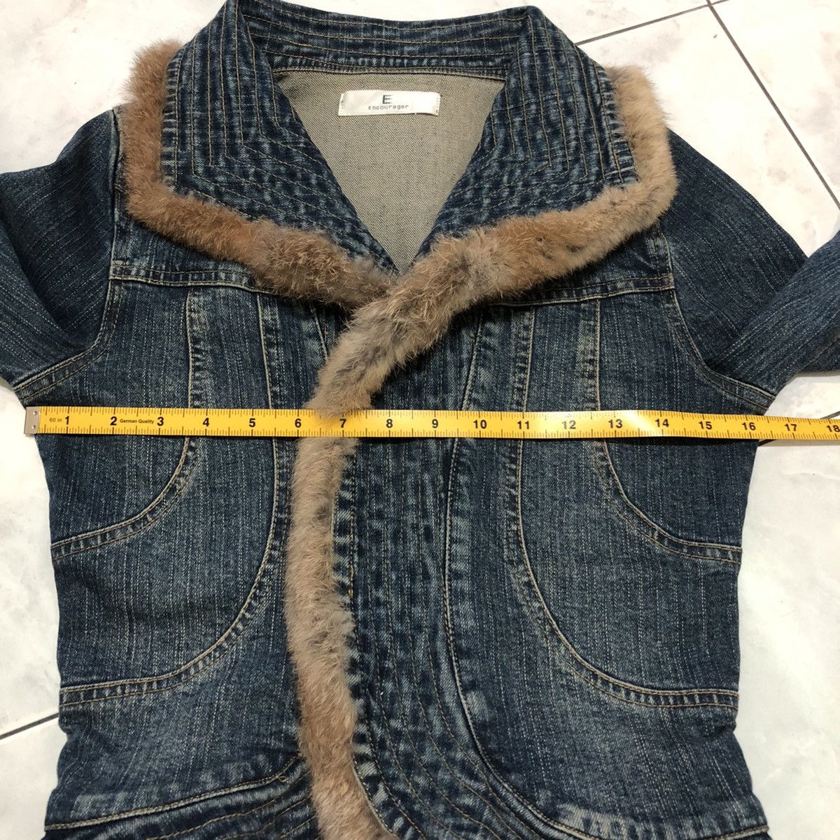 Vintage Encourager Japanese Brand Foxy Denim Jacket n Fur Rabbit Size S / US 4 / IT 40 - 21 Thumbnail