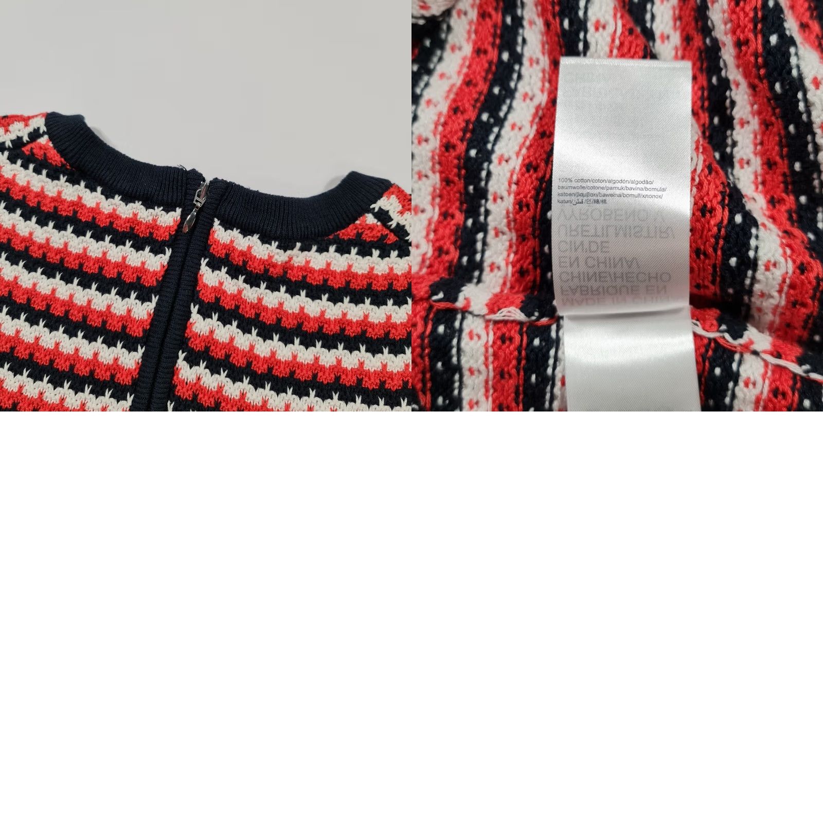 Tommy Hilfiger Tommy Hilfiger Womens Dress Red Small Knee Length Knit Crew Neck Short Sleeve Casual City Designer 100% Cotton Z Zip Size S / US 4 / IT 40 - 8 Thumbnail