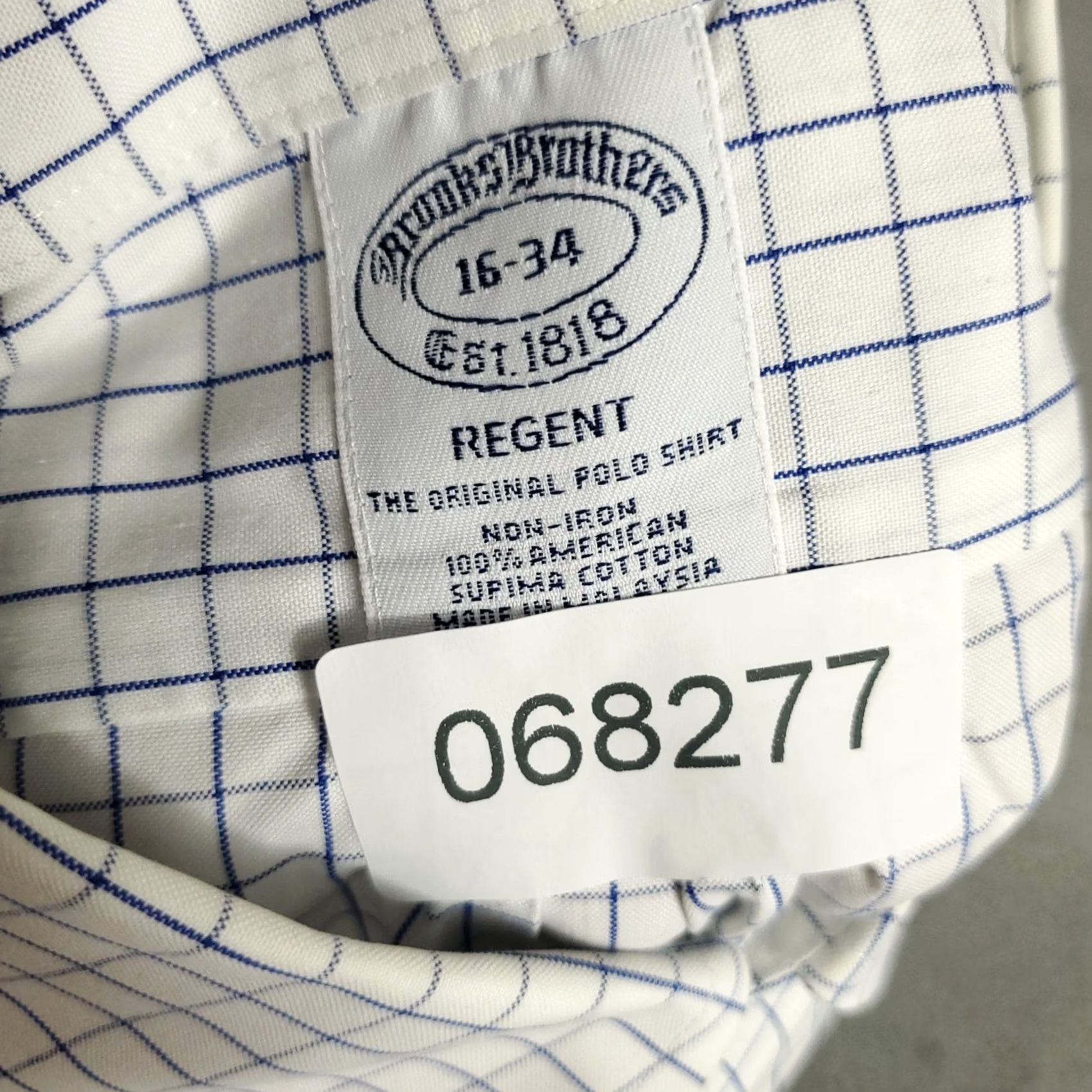Brooks Brothers Brooks Brothers Dress Shirt Mens 16 White Blue Regent Button Up Long Sleeve Size 42R - 7 Thumbnail