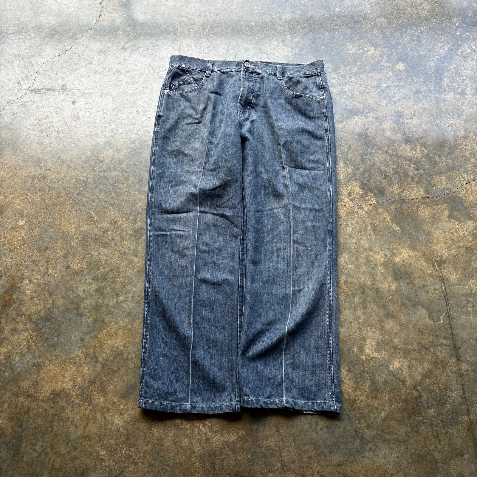Other Baggy Vintage Y2K Grey Embroidered Jeans Size US 38 / EU 54 - 4 Thumbnail