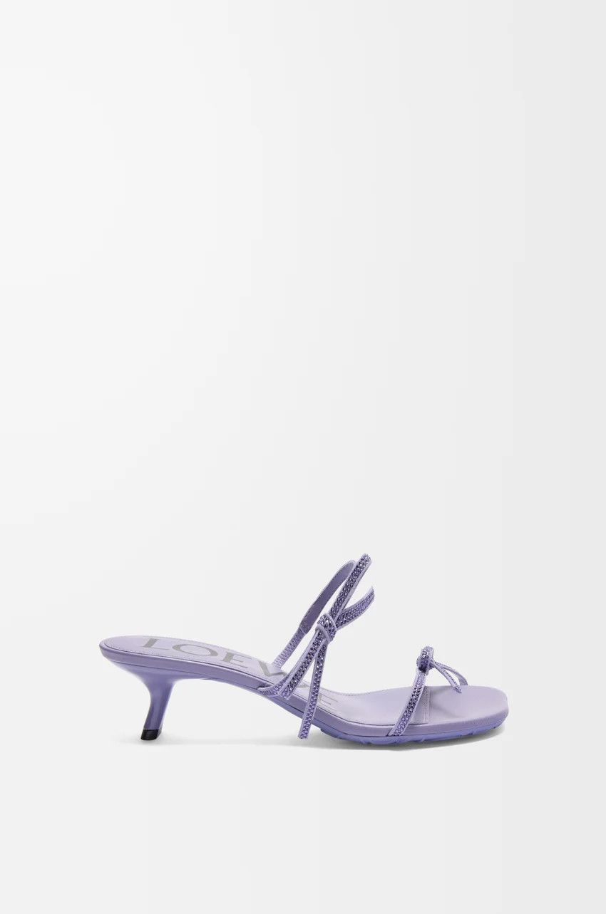 Loewe o1loc1c0525 Peal Sandal In Suede And Rhinestones in Purple Size US 9 / IT 39 - 1 Thumbnail
