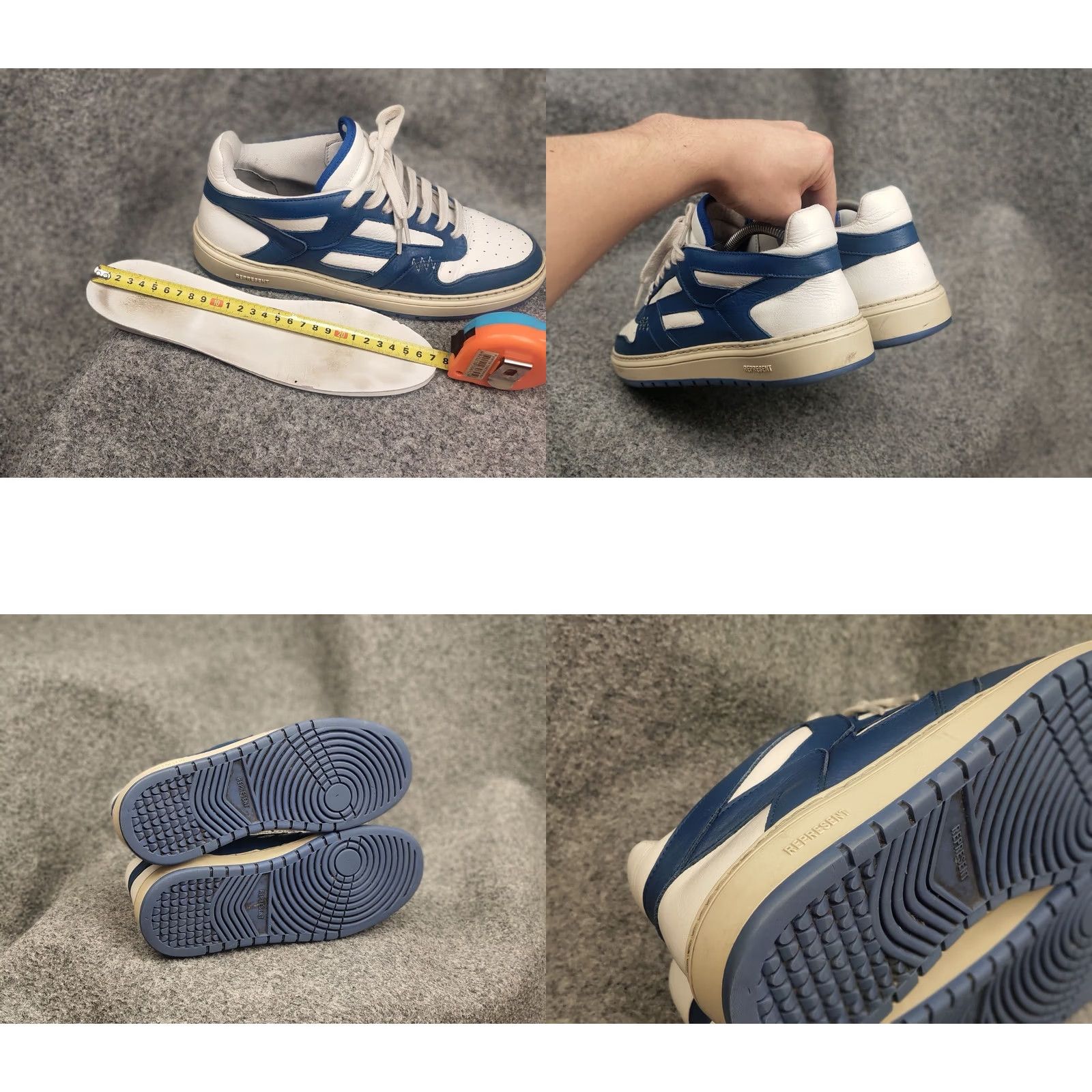 Vintage Represent Reptor Low top White Blue Logo Leather Sneakers Mens Shoes Size US M / EU 48-50 / 2 - 10 Thumbnail