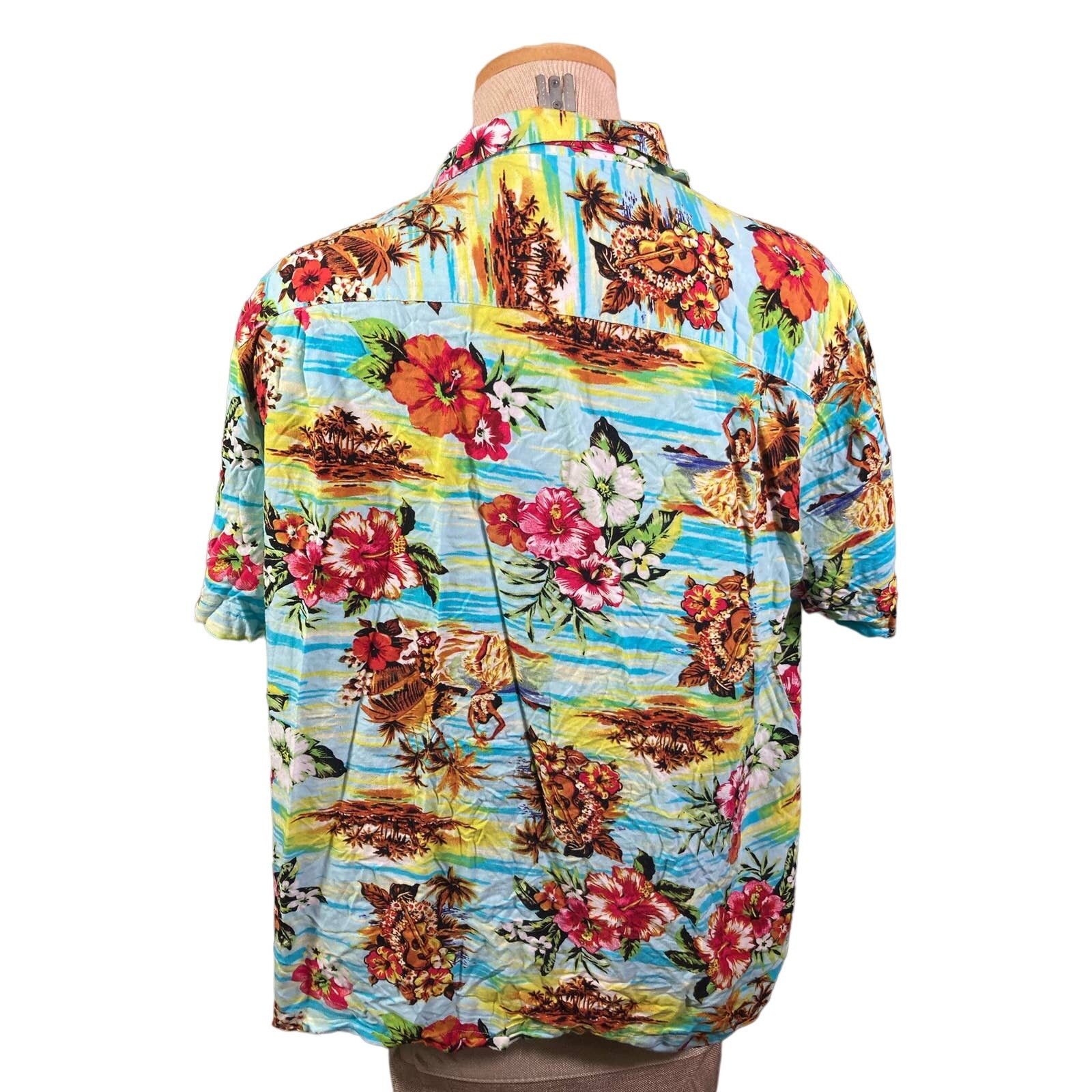 George Hawaiian Shirt Rayon Mens Button Floral Sz XL Short Sleeve Size US XL / EU 56 / 4 - 4 Thumbnail