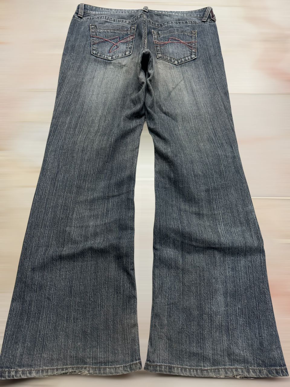Japanese Brand 1990s Japanese Flared Bell Bottom Faded Distressed Size US 34 / EU 50 - 2 Thumbnail