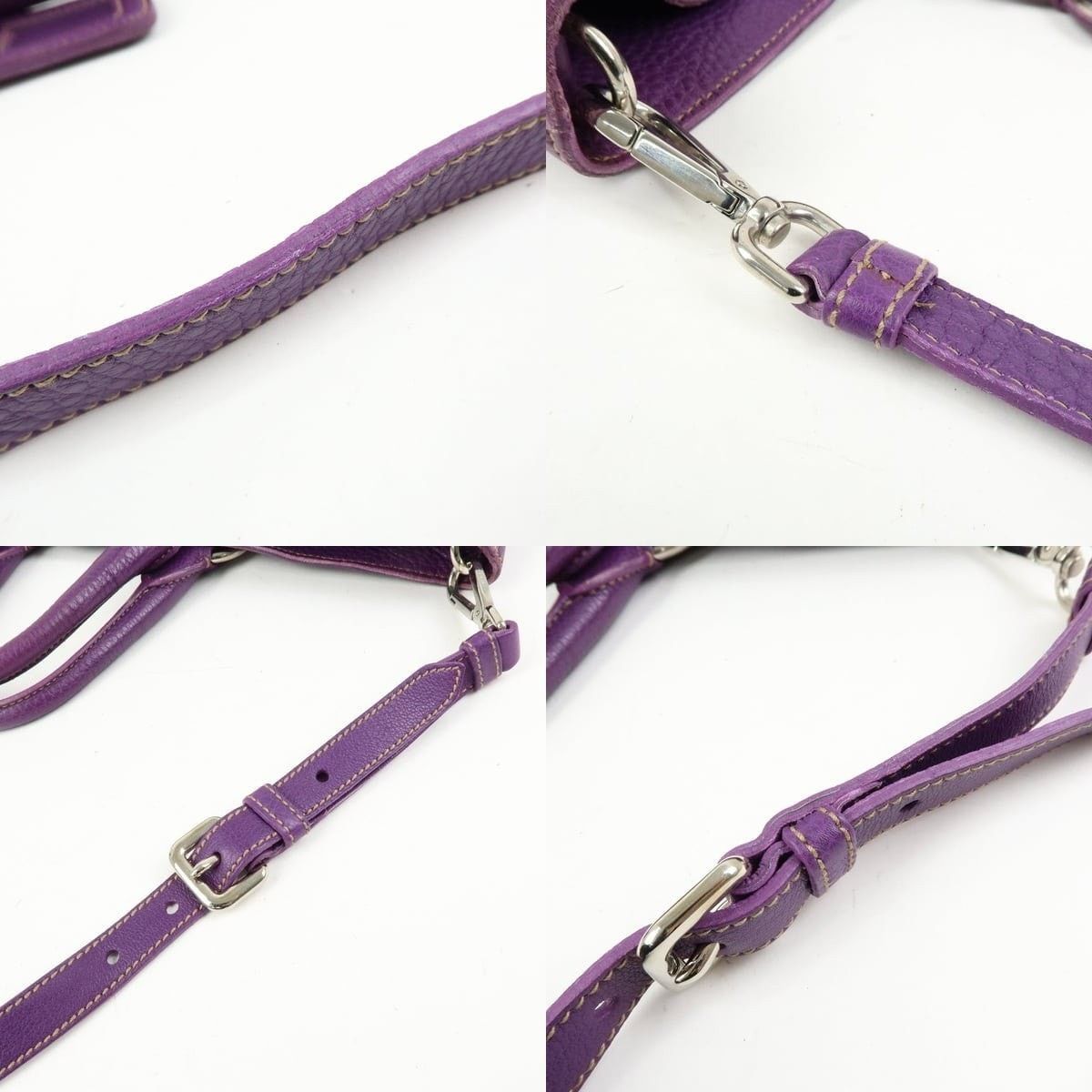 Prada Prada Vitello Daino Tote Purple Size ONE SIZE - 4 Thumbnail