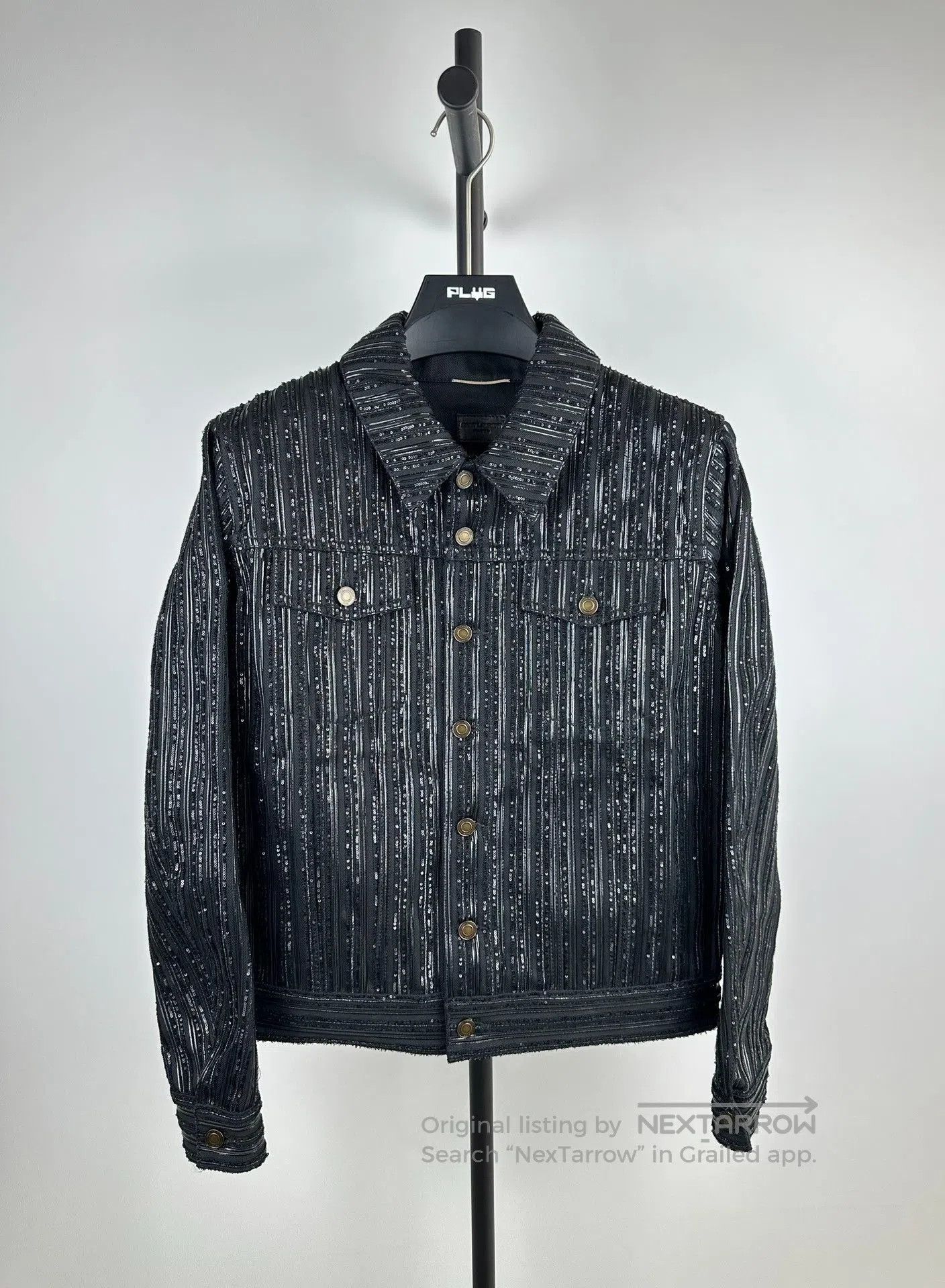 Saint Laurent Paris Saint Laurent Scaled Beaded Denim Jacket. Size US M / EU 48-50 / 2 - 1 Thumbnail