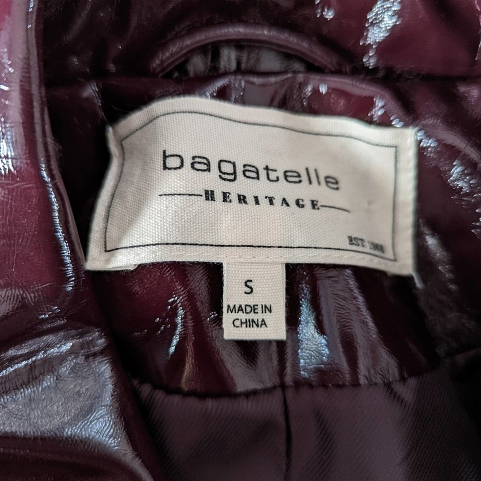 Vintage Bagatelle Heritage Shiny Maroon Double Breast Bomber Jacket Size S / US 4 / IT 40 - 6 Thumbnail