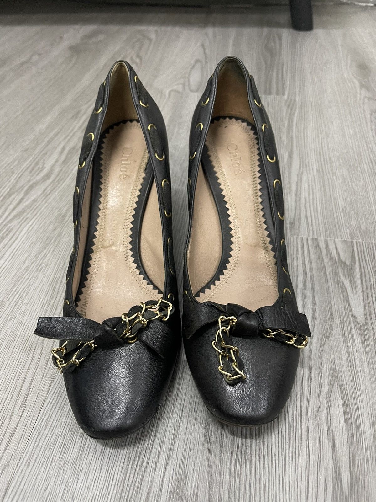 Chloe Black Leather Chloe Heels Size US 8.5 / IT 38.5 - 8 Thumbnail