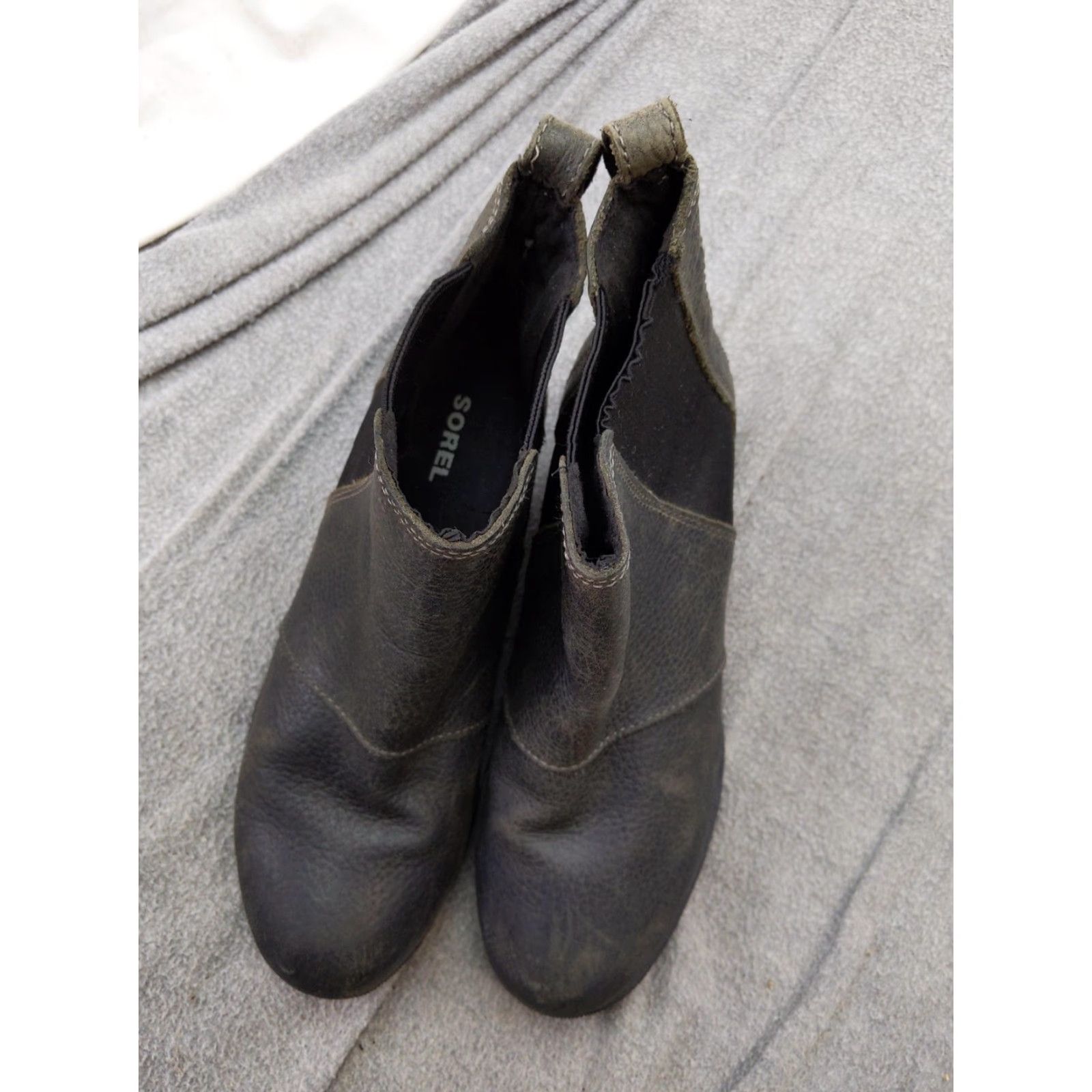 SOREL Sorel Womens Boots Chelsea Ankle Wedge Brown Leather 7.5 US 38.5 EU Size Pull On Slip Resistant Casual Winter Womens Boots Size US 8 / IT 38 - 4 Thumbnail