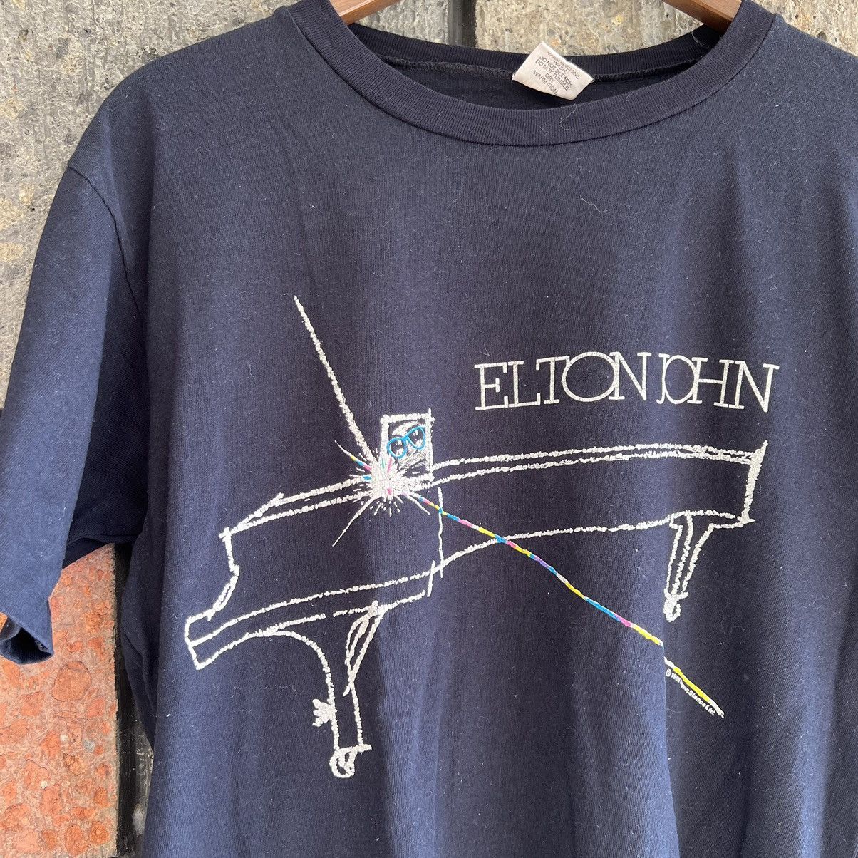 Band Tees × Vintage 1987 Elton John World Tour Band Tee Shirt Brockum Billy Joel Size US M / EU 48-50 / 2 - 1 Thumbnail