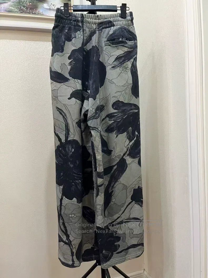 Dries Van Noten Dries Van Noten size:1 Gray Ink Wash Floral Print Long Pan Size 22" - 2 Thumbnail
