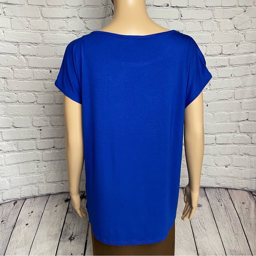 Other NWT New Cable & Gauge Blue Short Sleeve Embroidered Top Siz Size M / US 6-8 / IT 42-44 - 4 Thumbnail