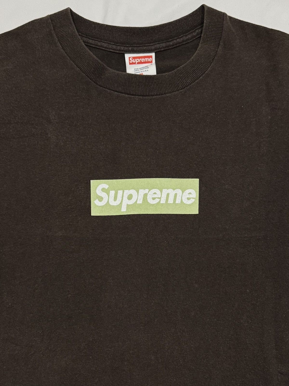 Supreme Supreme Green on Brown Kiwi Box Logo Tee 2001 Size US M / EU 48-50 / 2 - 3 Thumbnail