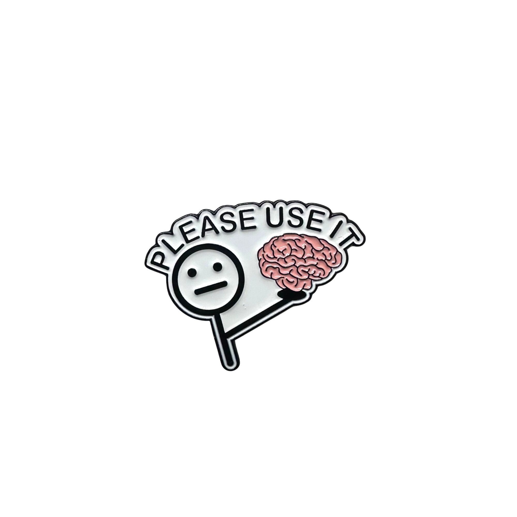 Other ⭐"Please Use It" Enamel Pin Broch With Brain Design Fun & T Size ONE SIZE - 2 Thumbnail
