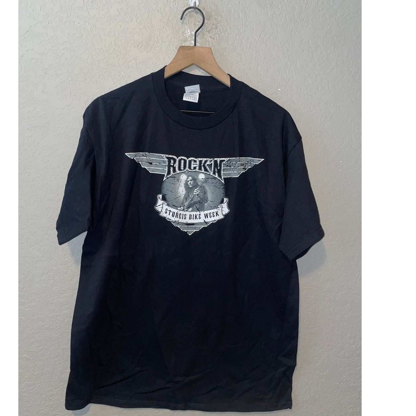 Vintage Sturgis Rock N Bike Week Motorcycle Large Black Concert Tee Size US L / EU 52-54 / 3 - 1 Thumbnail