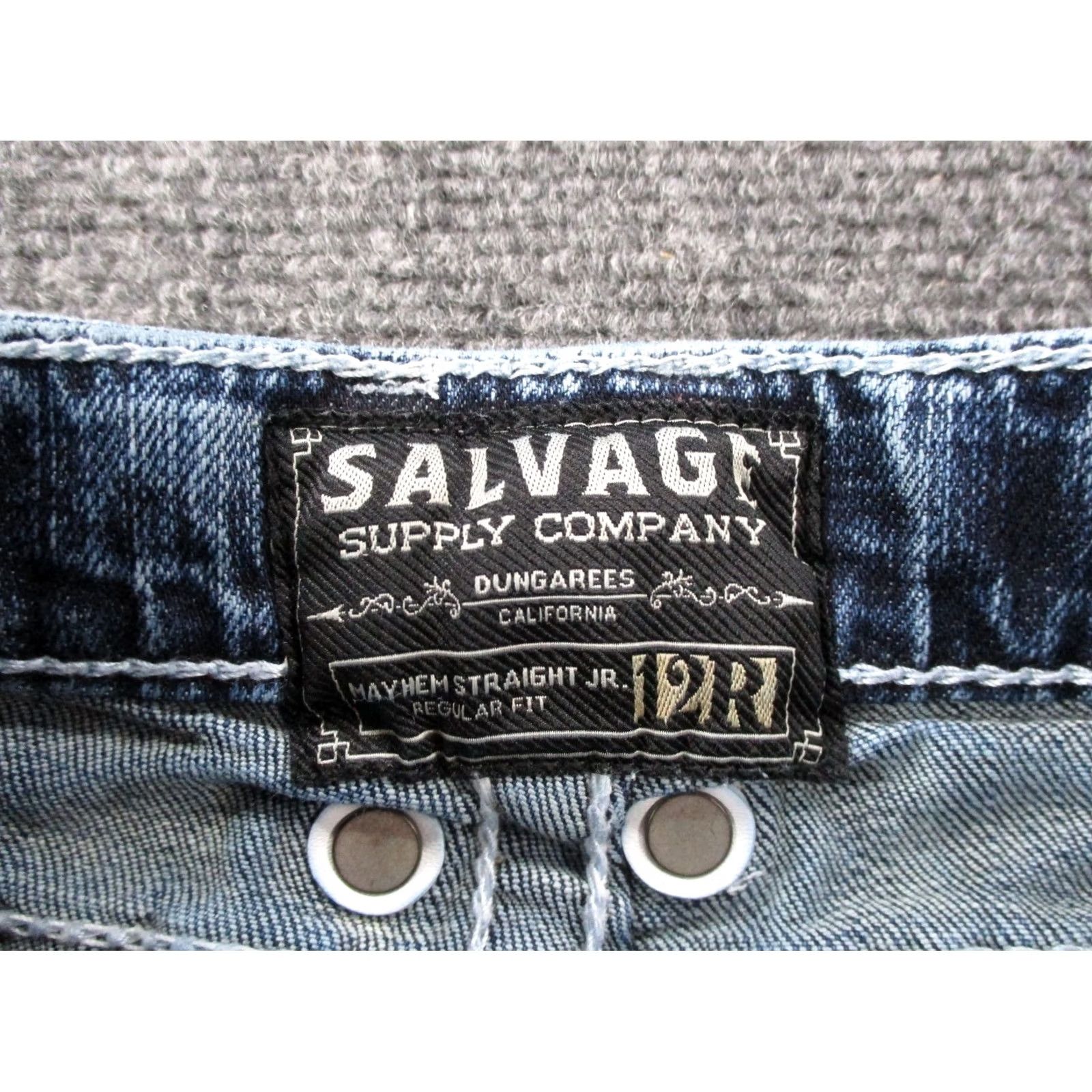Vintage Salvage Buckle Jeans Women 12 Blue Denim Mayhem Straight Faded Stretch Size 26" / US 2 / IT 38 - 7 Thumbnail