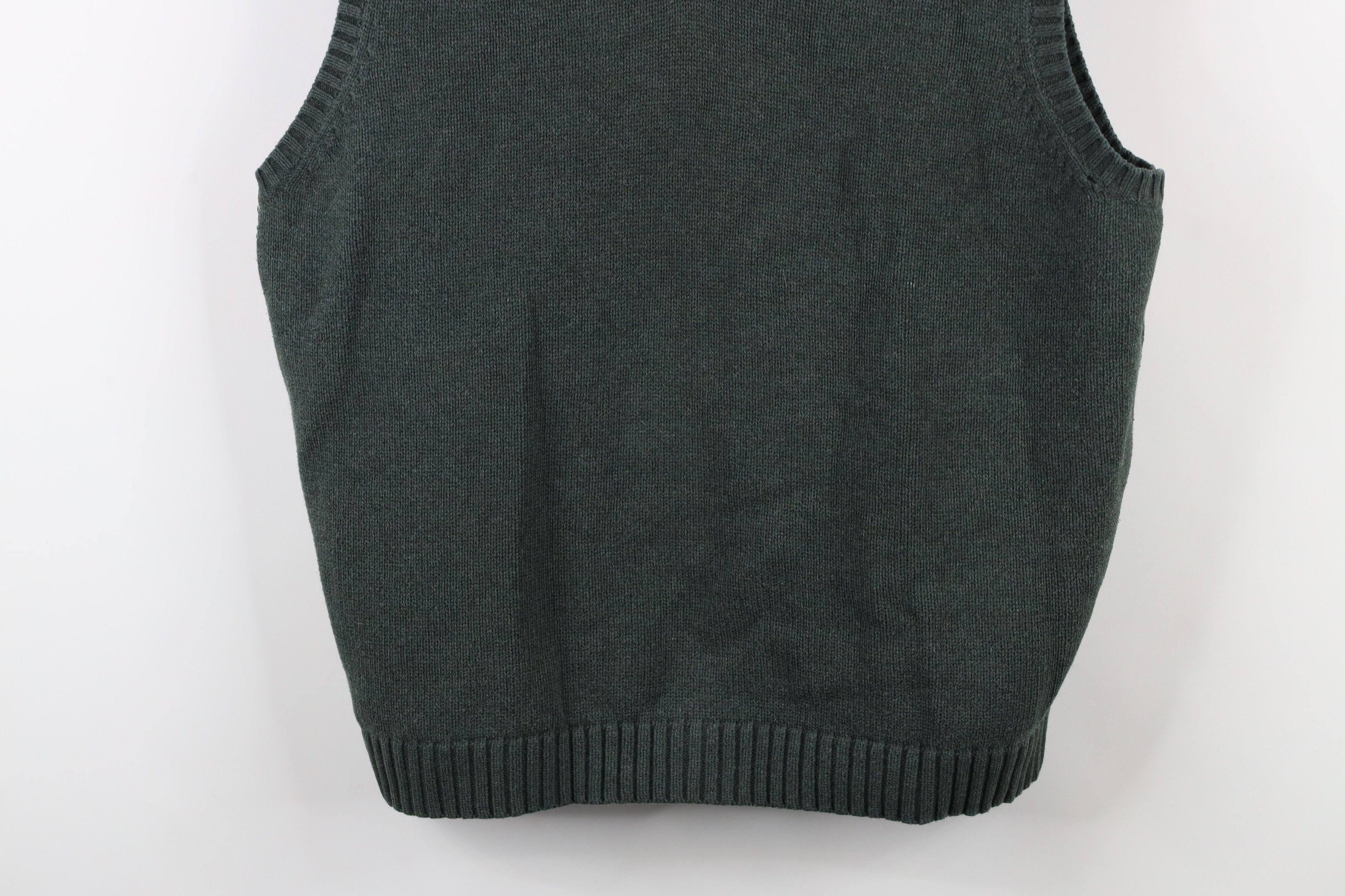 L.L. Bean × Vintage Vintage 90s LL Bean Blank Cotton Knit V-Neck Sweater Vest Size US L / EU 52-54 / 3 - 3 Thumbnail