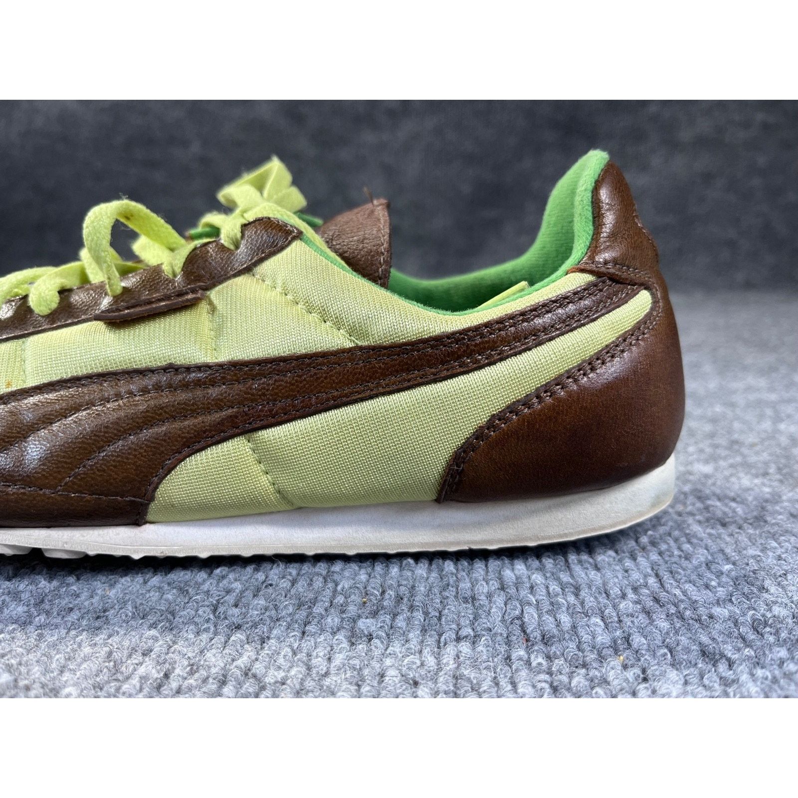 Puma Unique! VTG Puma Womens Shoes Lime Green / Brown Leather 9.5 Size US 9.5 / IT 39.5 - 8 Thumbnail