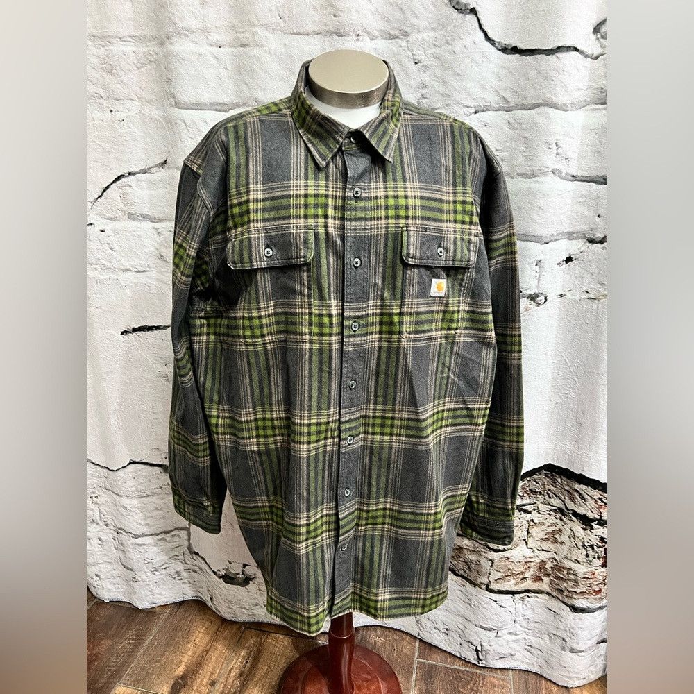 Carhartt Carhartt Men's Loose Fit Heavyweight Flannel Shacket Long-S Size US XXL / EU 58 / 5 - 2 Thumbnail