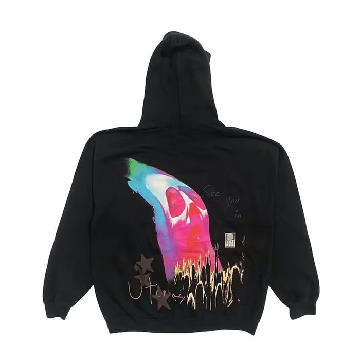 Travis Scott Travis Scott Face Melt Hooded Sweatshirt Black | Grailed