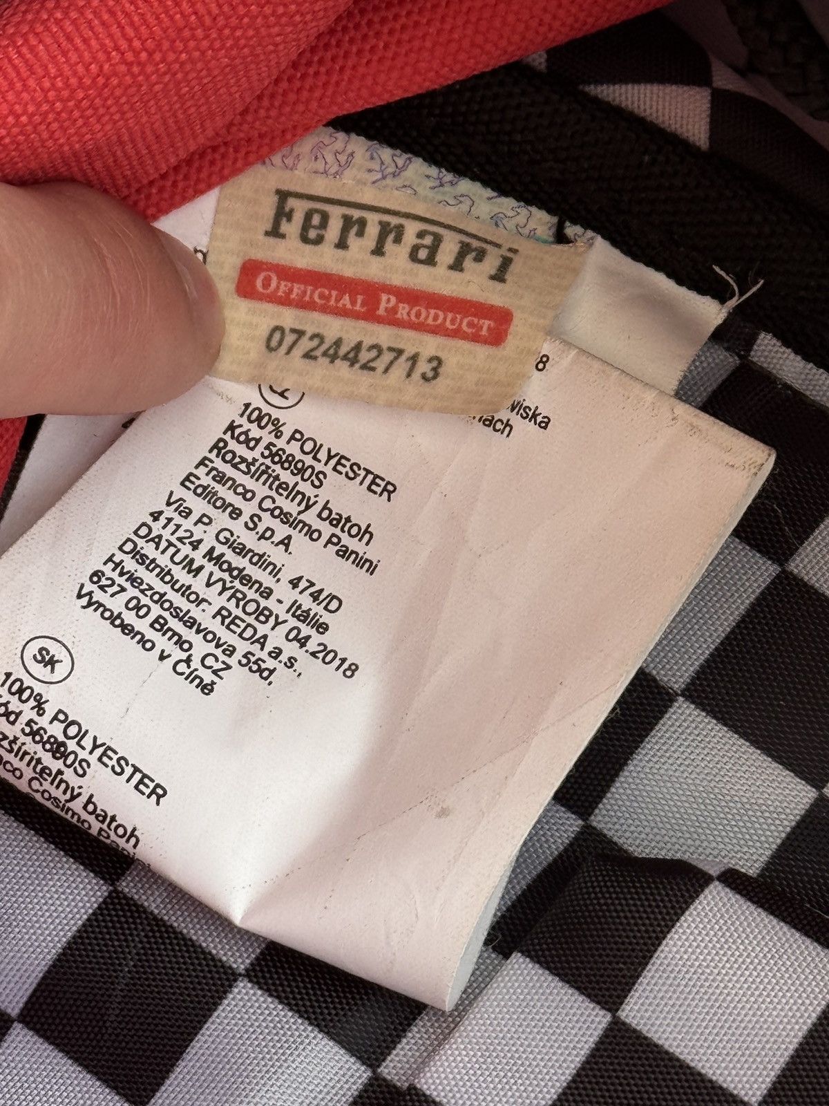 Formula 1 × Vintage Vintage Ferrari Scuderia Vettel Formula One Bolid Backpack Size ONE SIZE - 11 Thumbnail