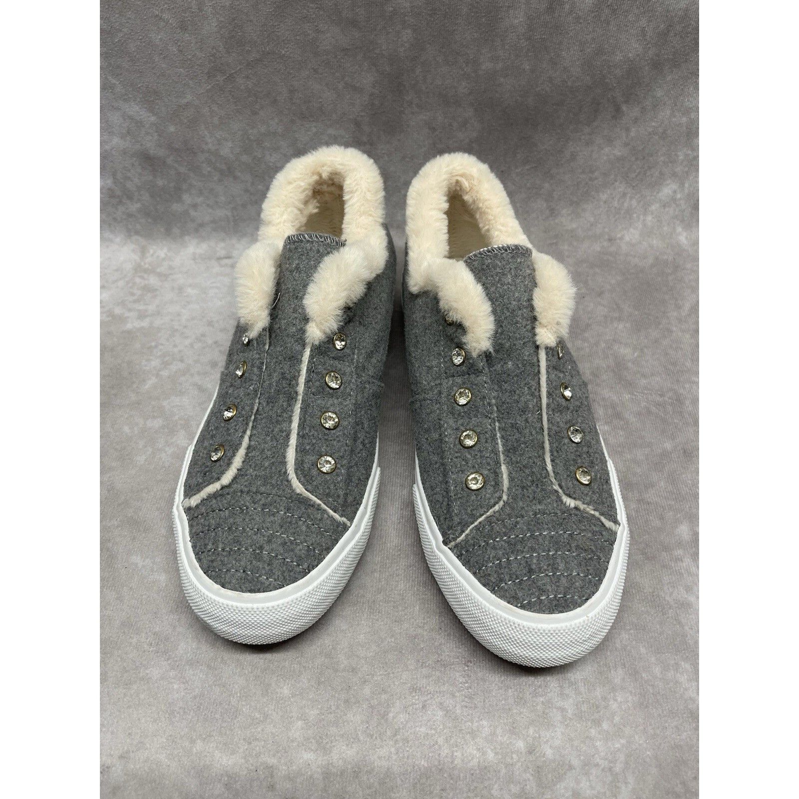 Other Isaac Mizrahi Live! Crystal Fur Trimmed Slip On Sneaker Gray Size US 8 / IT 38 - 1 Thumbnail