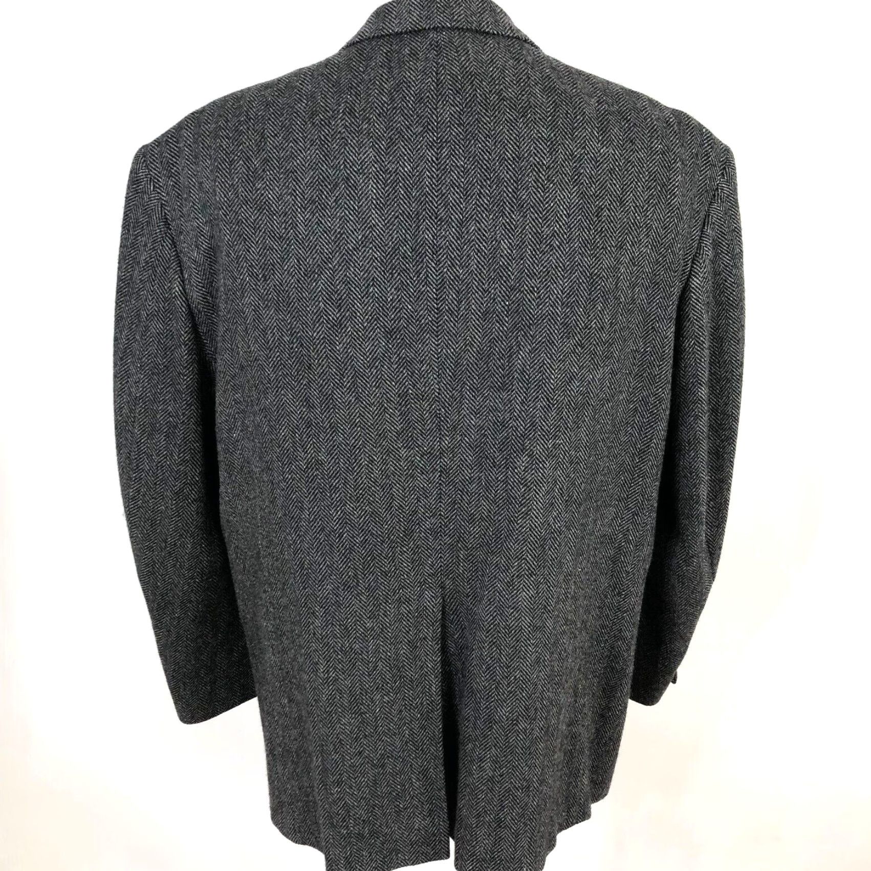 Lands' End Lands' End Lambswool Herringbone 46 R Sport Coat Jacket Black Gray S Size US S / EU 44-46 / 1 - 3 Thumbnail