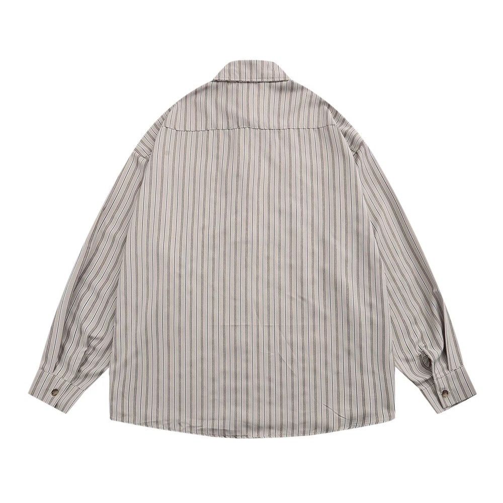 Japanese Brand × Vintage Japanese retro men's handsome long-sleeved striped shirt Size US M / EU 48-50 / 2 - 2 Thumbnail