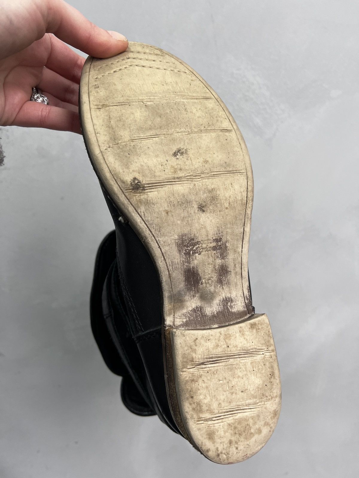 Hedi Slimane Leather ankle moto leather y2k boots belted margiela style Size US 7.5 / EU 40-41 - 10 Thumbnail