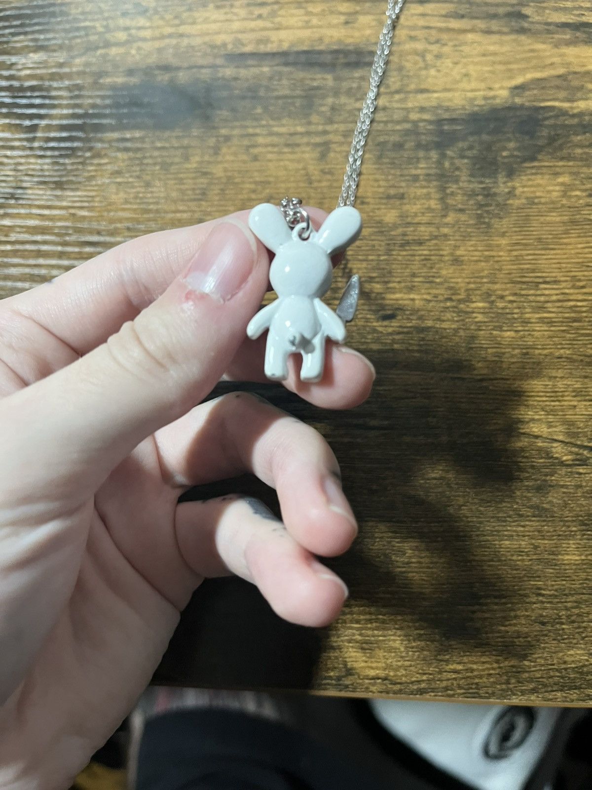 Other White bunny with knife necklace Size ONE SIZE - 2 Thumbnail